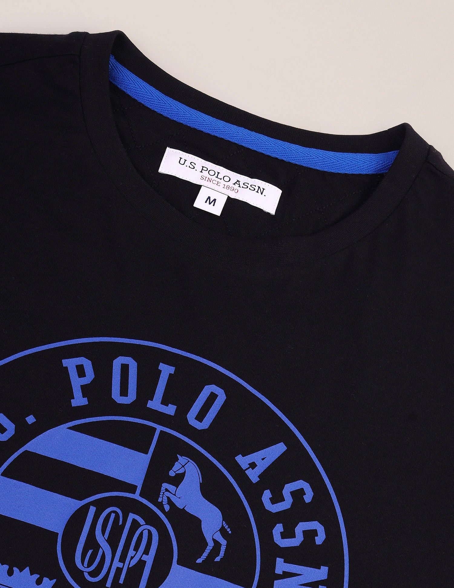 Brand Print Slim Fit T-Shirt Black - U.S. Polo Assn. India | Large