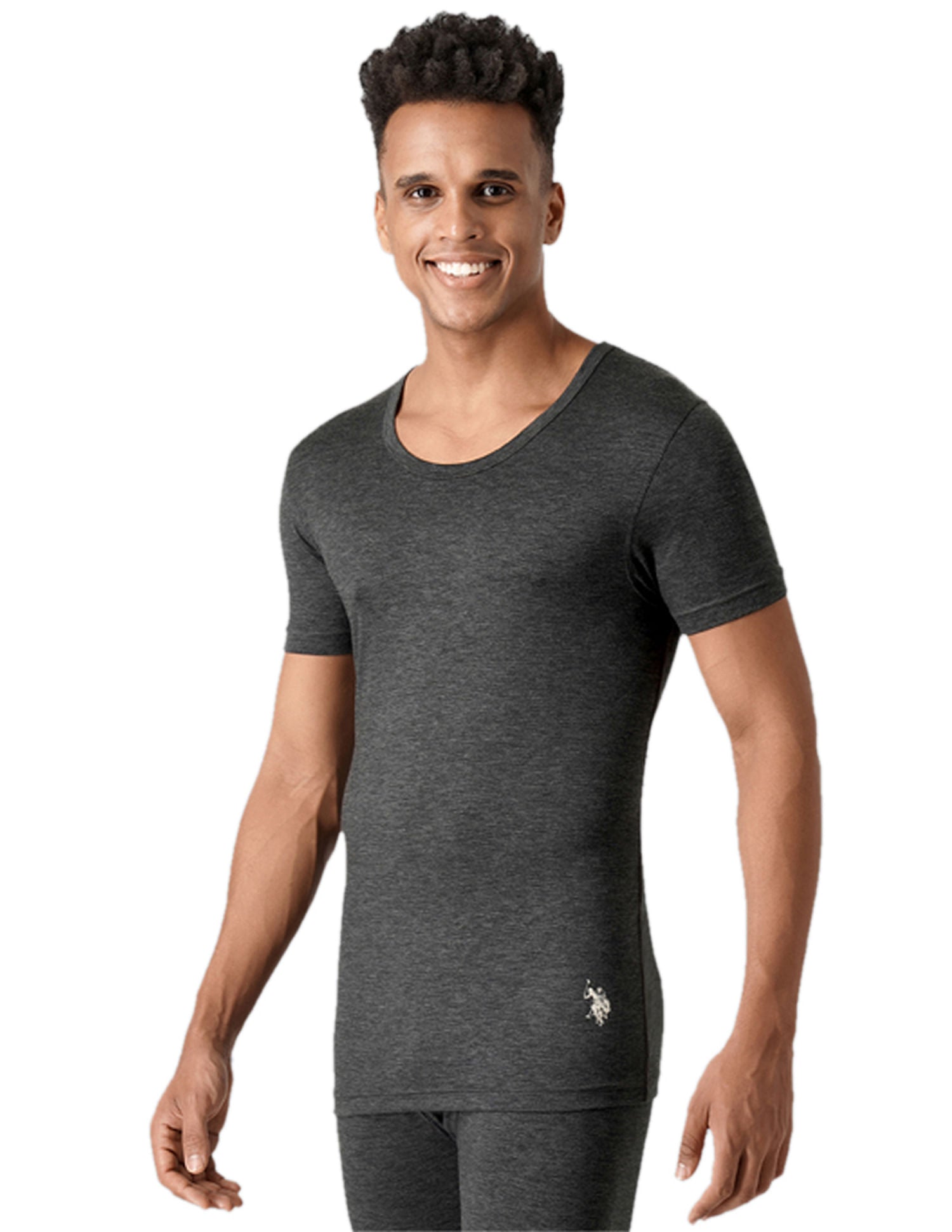 Slim Fit Heathered I754 Thermal T-Shirt - Pack Of 1 Charcoal - U.S. POLO ASSN. | Large