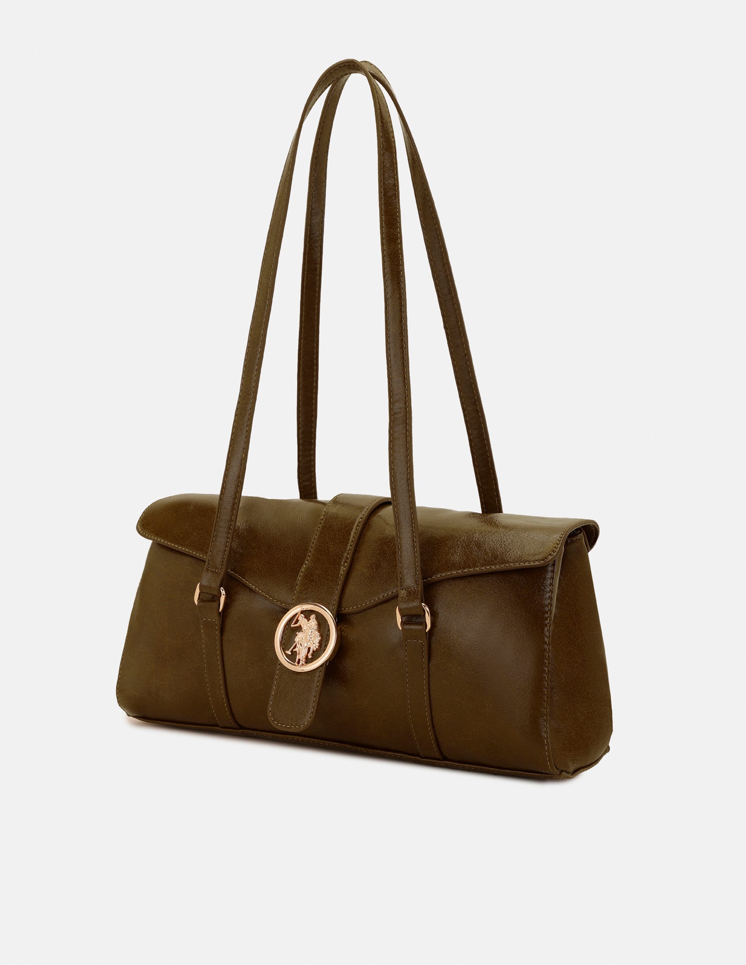 Women Ash Textured Shoulder Bag Olive - U.S. POLO ASSN. | Large