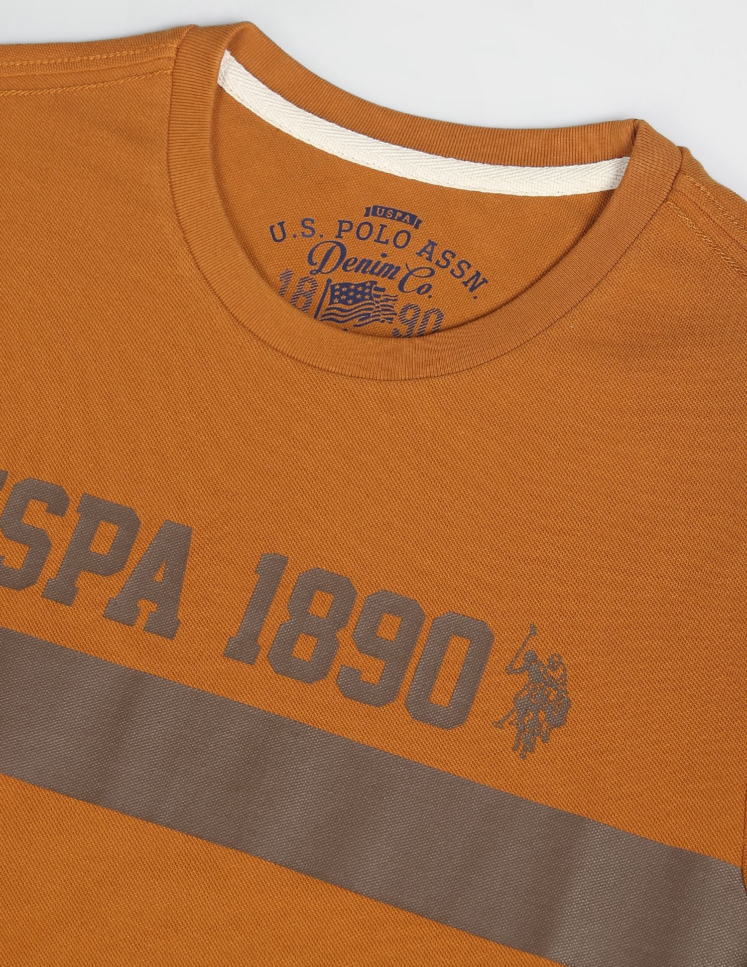 Iconic Brand Print T-Shirt Ochre - U.S. POLO ASSN. | Large