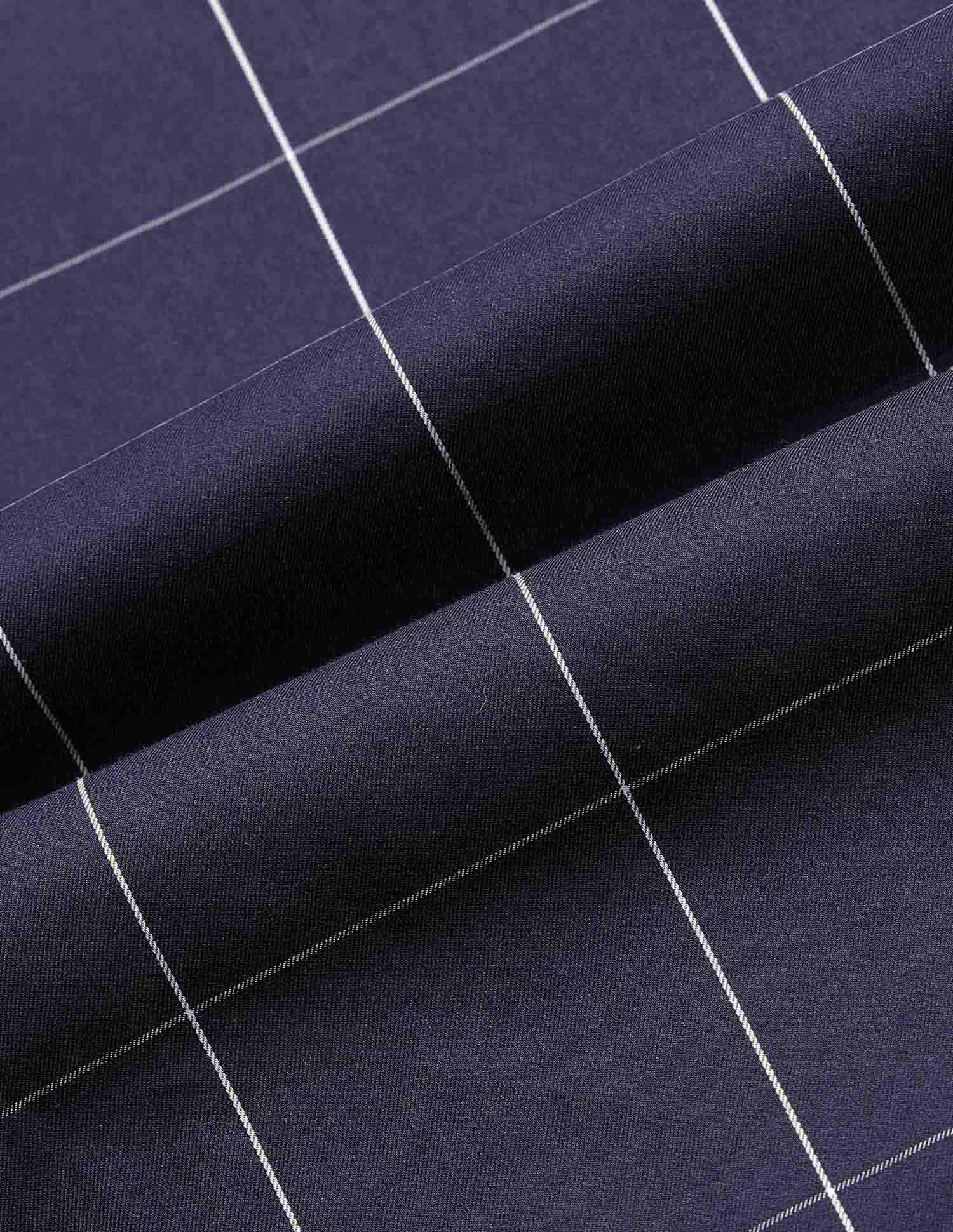 Windowpane Checked Tailored Fit Shirt Navy - U.S. Polo Assn. India | Large
