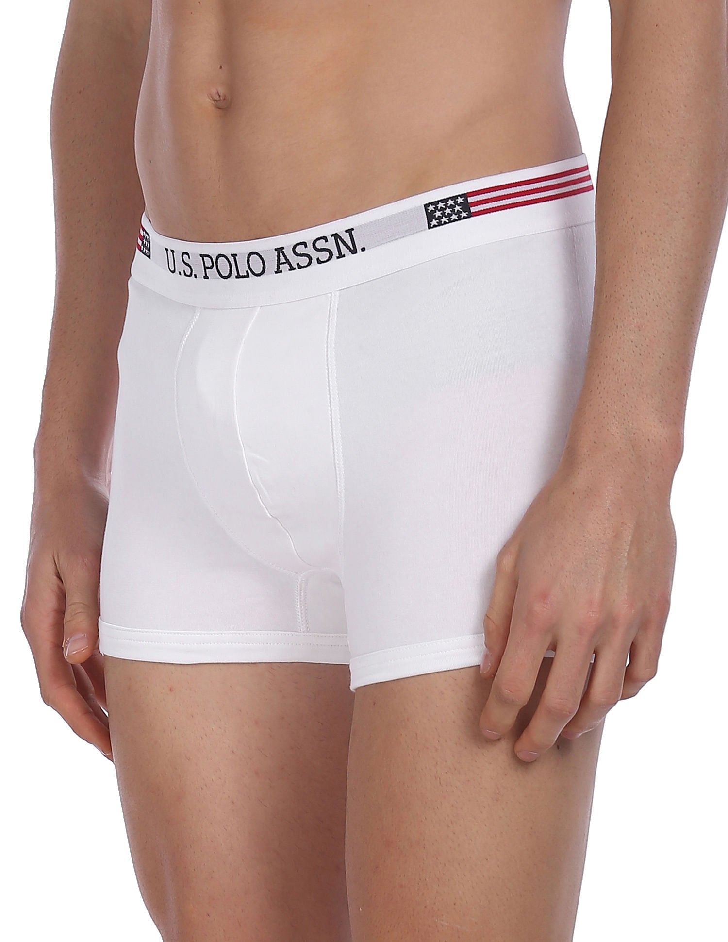 Mid Rise Cotton Spandex I660 Trunks - Pack Of 1 White - U.S. POLO ASSN. | Large