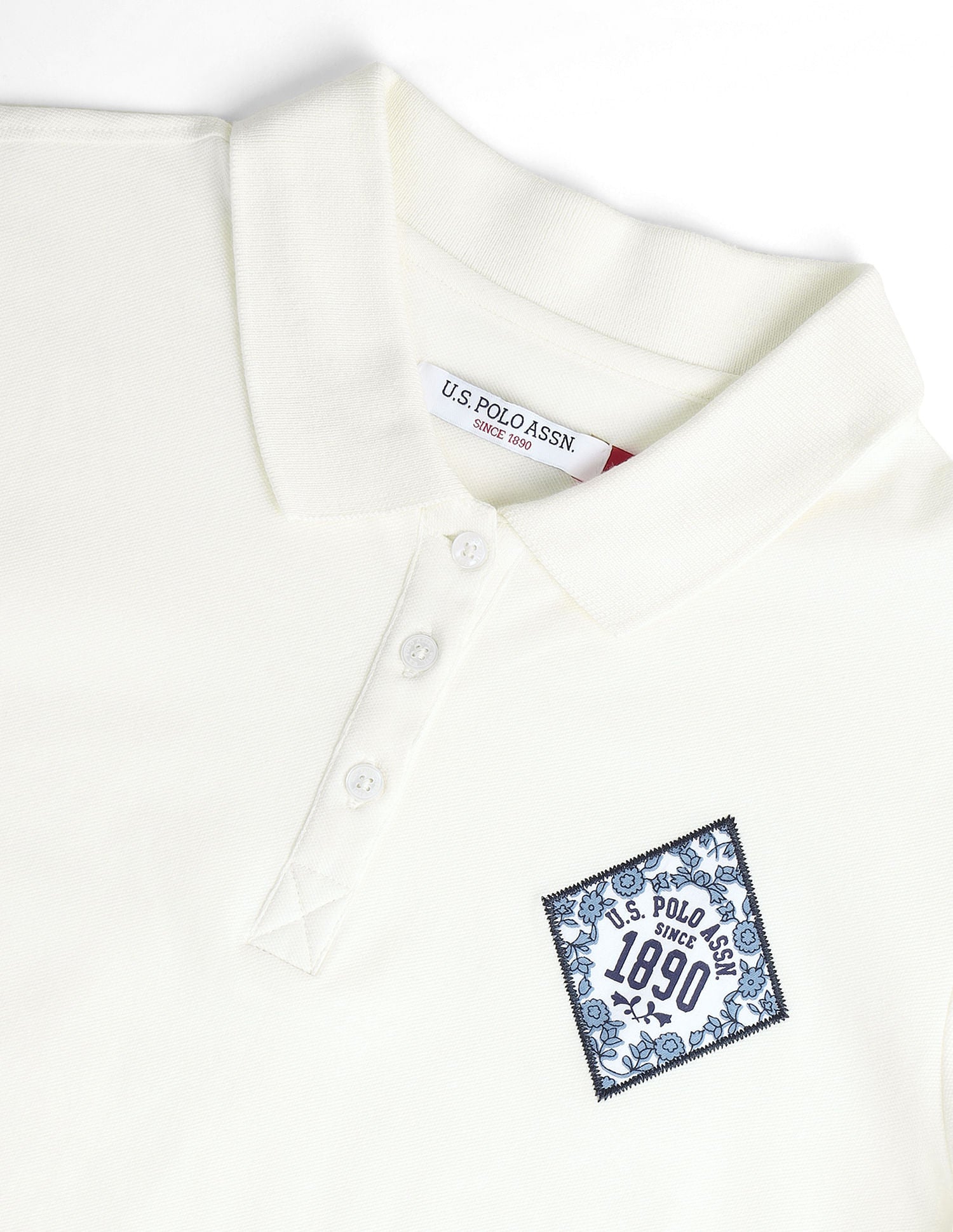 Ornamental Tile Logo Polo Shirt Off-White - U.S. Polo Assn. India | Large