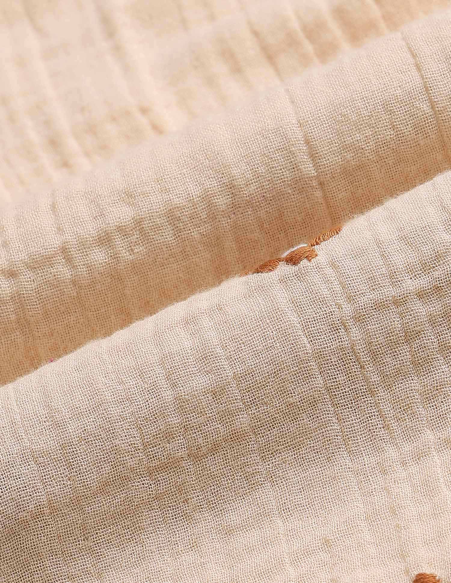 Girls Floral Embroidered A-Line Dress Beige - U.S. POLO ASSN. | Large