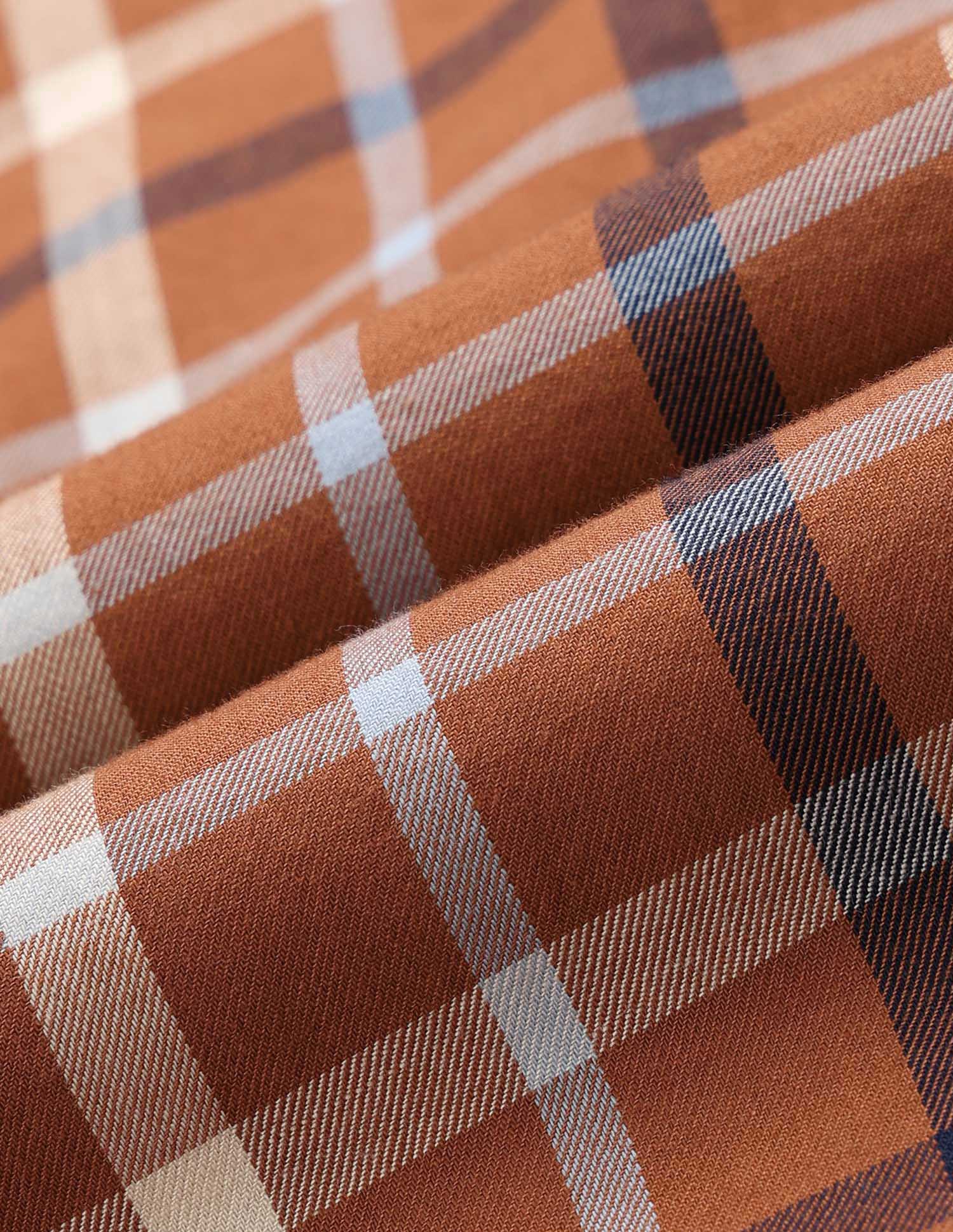 Grid Tattersall Checked Pure Cotton Shirt Rust - U.S. Polo Assn. India | Large