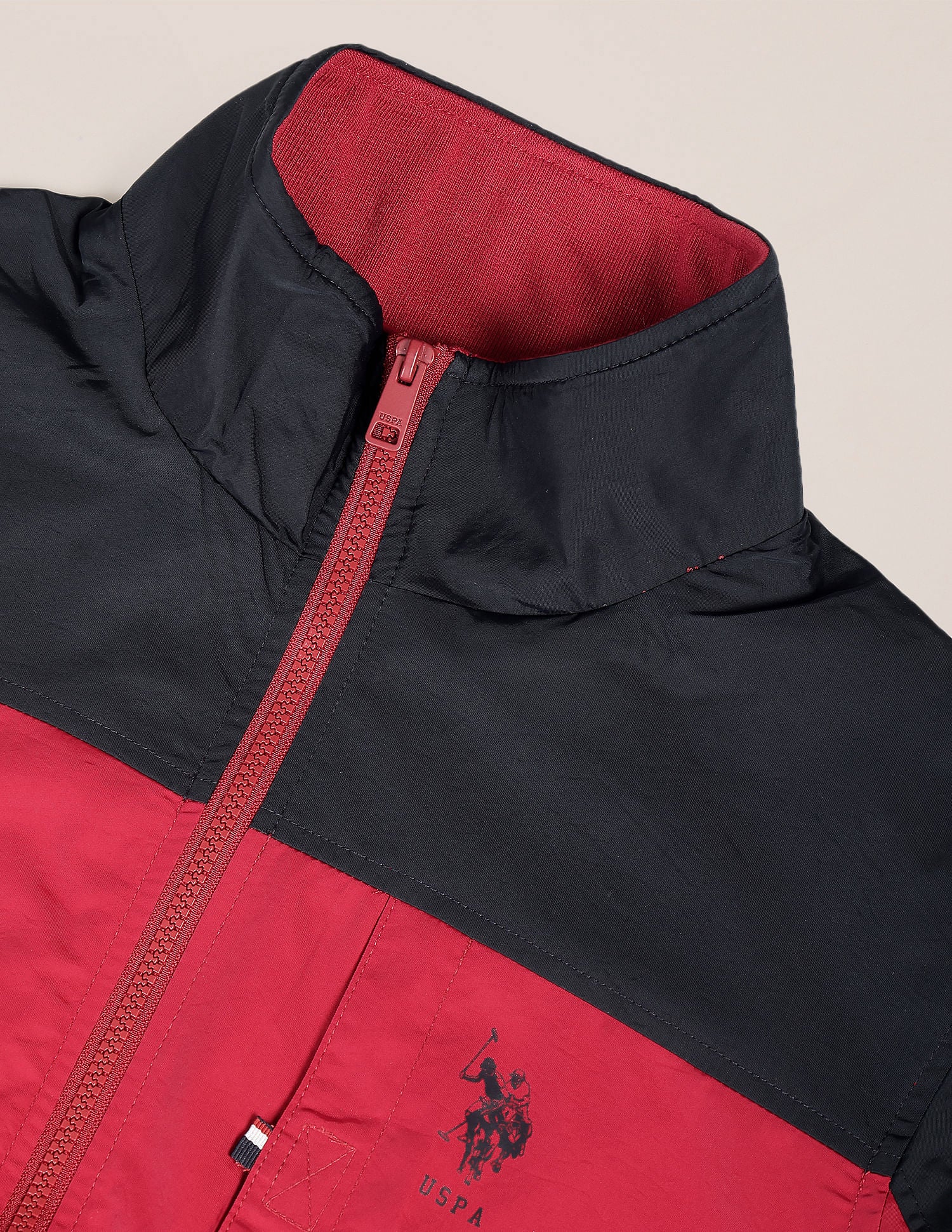 Colour Block Windcheater Jacket Red - U.S. Polo Assn. India | Large