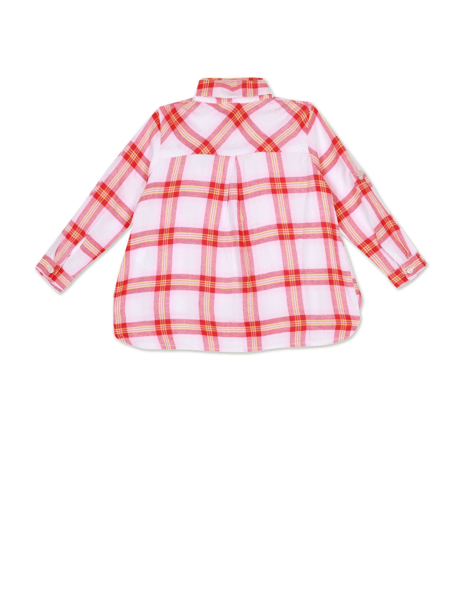 Girls White And Pink High Low Hem Check Shirt White and Pink - U.S. POLO ASSN. | Large