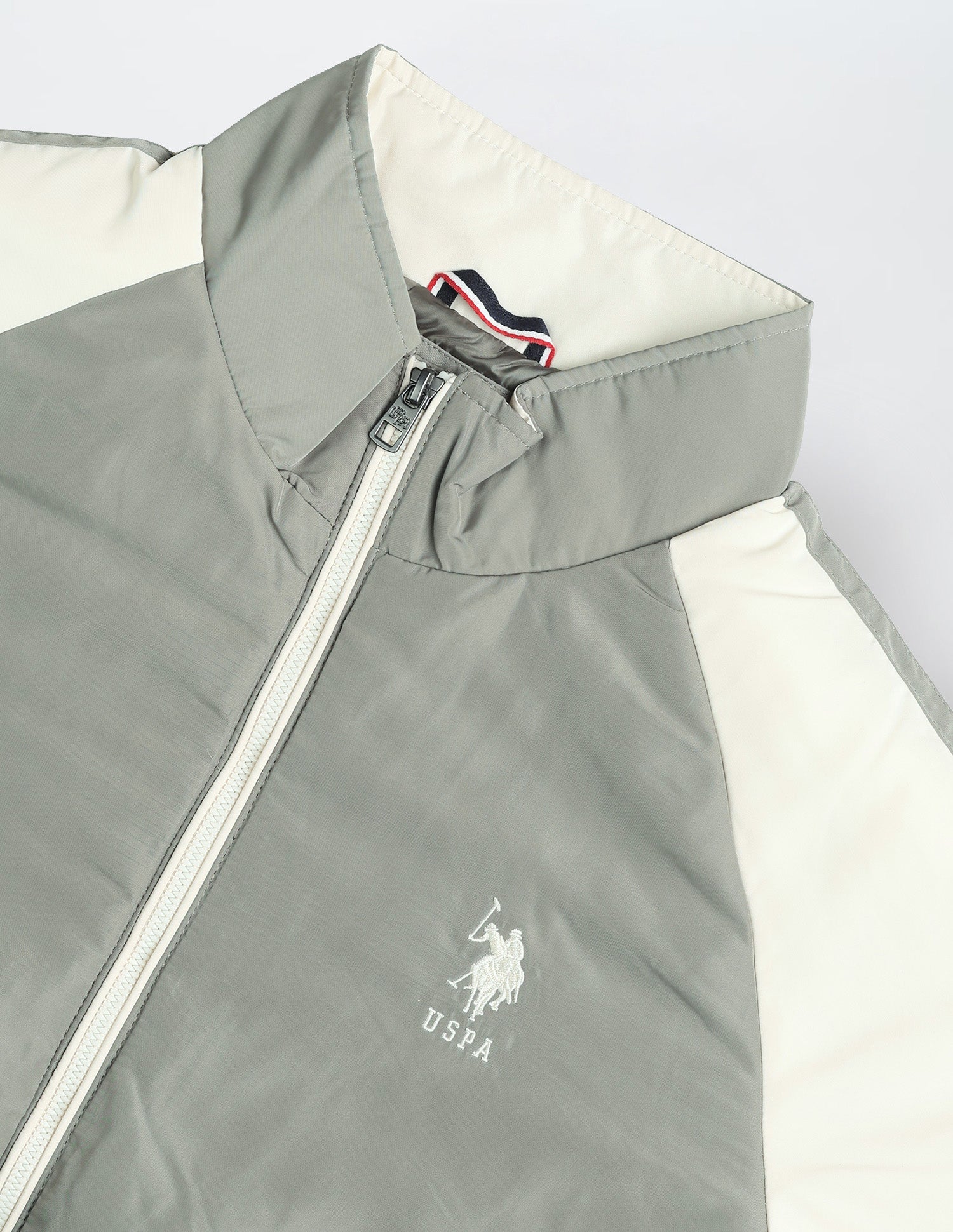 Colour Blocked Regular Fit Puffer Jacket Green - U.S. Polo Assn. India | Large