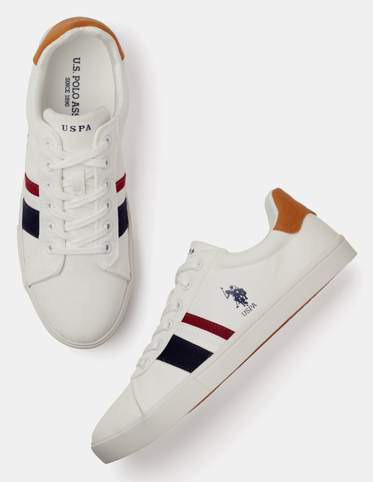Striped Round Toe Abor 3.0 Sneakers Off White - U.S. POLO ASSN. | Large