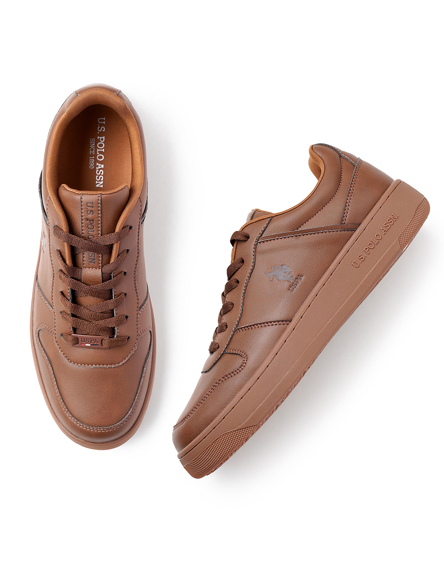 Men Jaxon Brown Retro Court Sneakers Brown - U.S. Polo Assn. India | Large