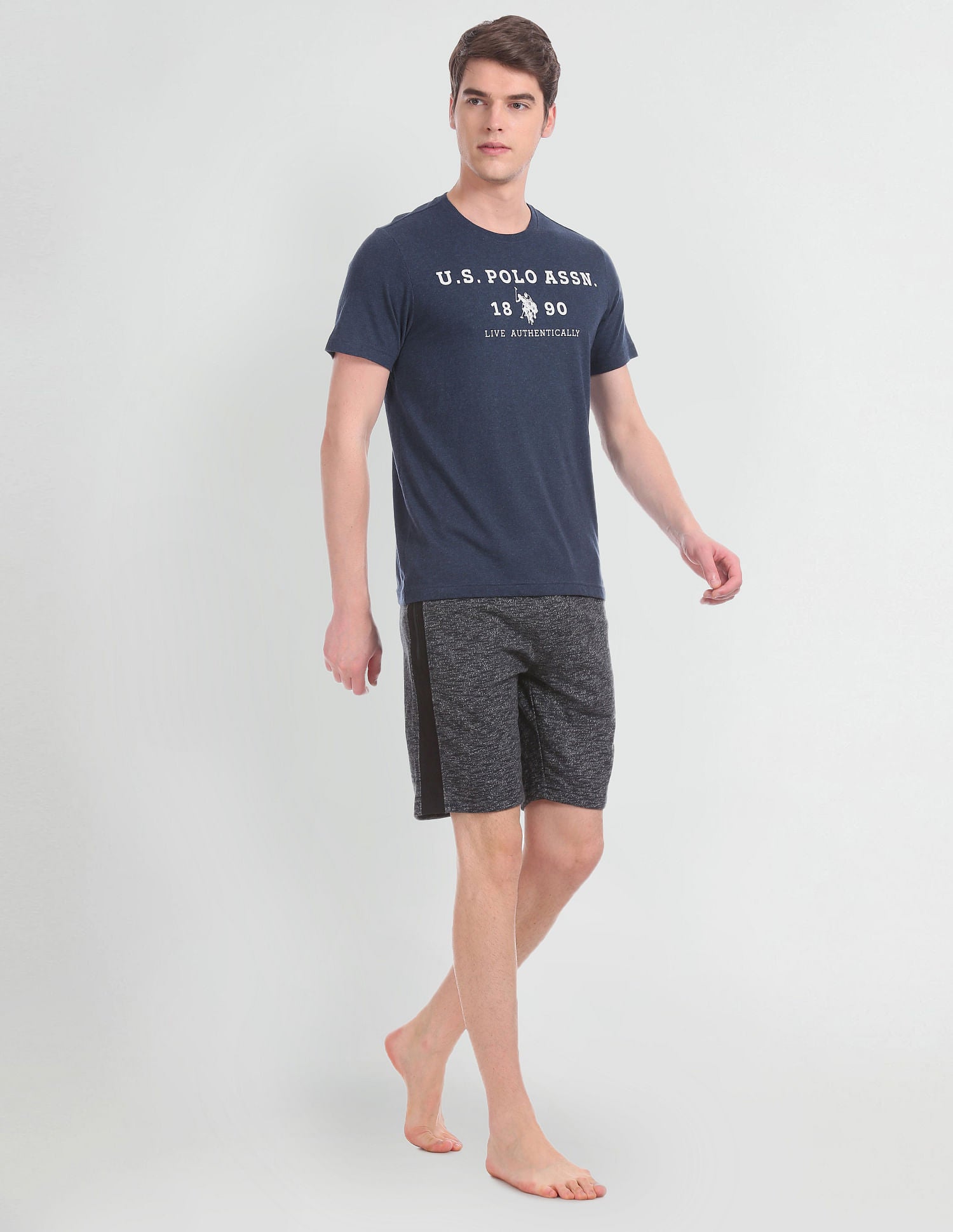 Crew Neck Brand Print I683 Lounge T-Shirt - Pack Of 1 Navy - U.S. POLO ASSN. | Large