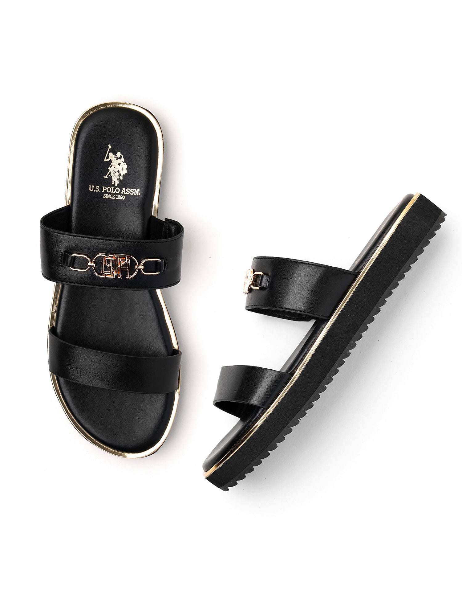 Comfort EVA Flat Cinzia Sandals Black - U.S. POLO ASSN. | Large