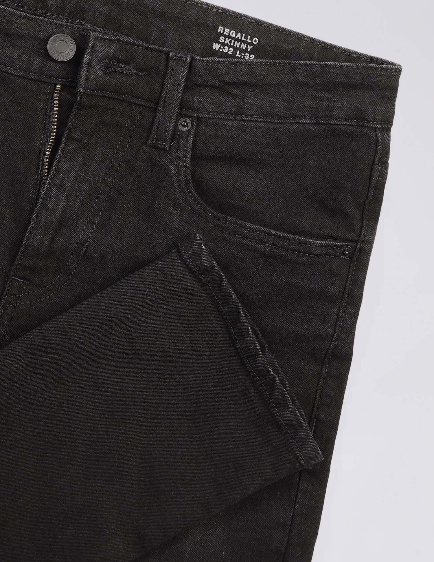 Regallo Skinny Fit Black Jeans Black - U.S. Polo Assn. India | Large