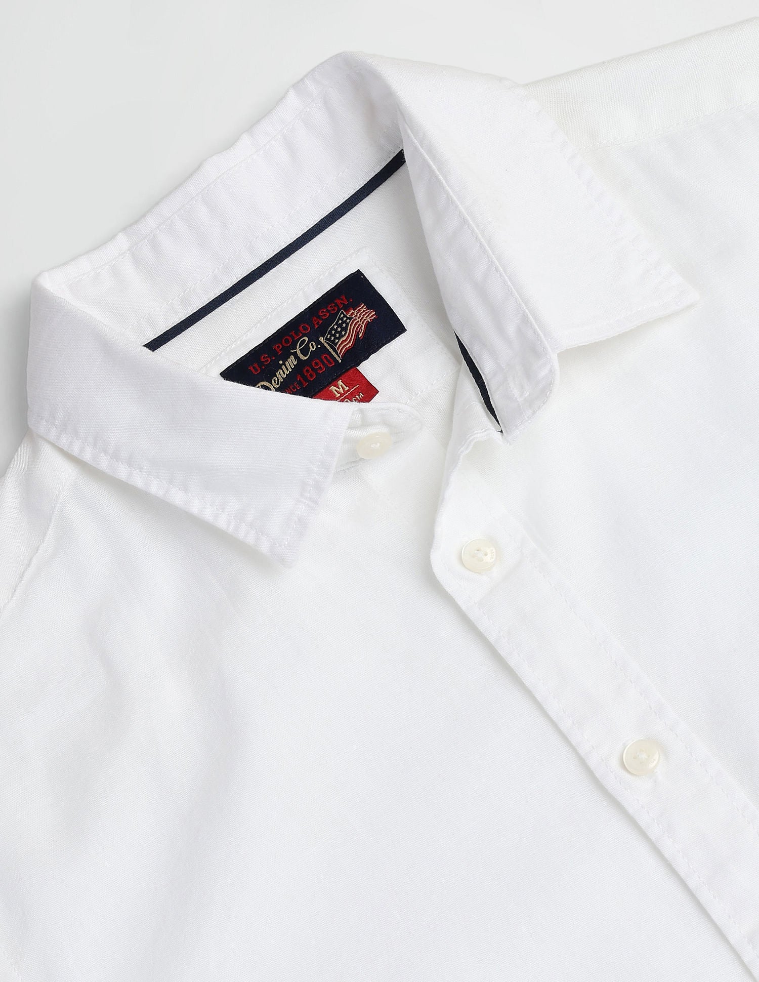Semi Cutaway Collar Slim Fit Shirt White - U.S. Polo Assn. India | Large