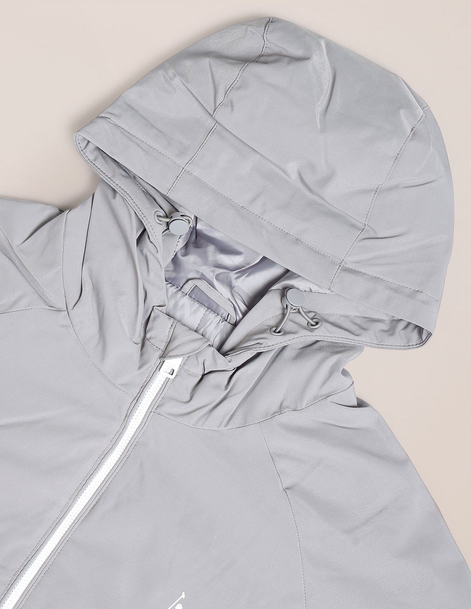 Colour Block Logo Hooded Jacket Grey and White - U.S. POLO ASSN. | Large