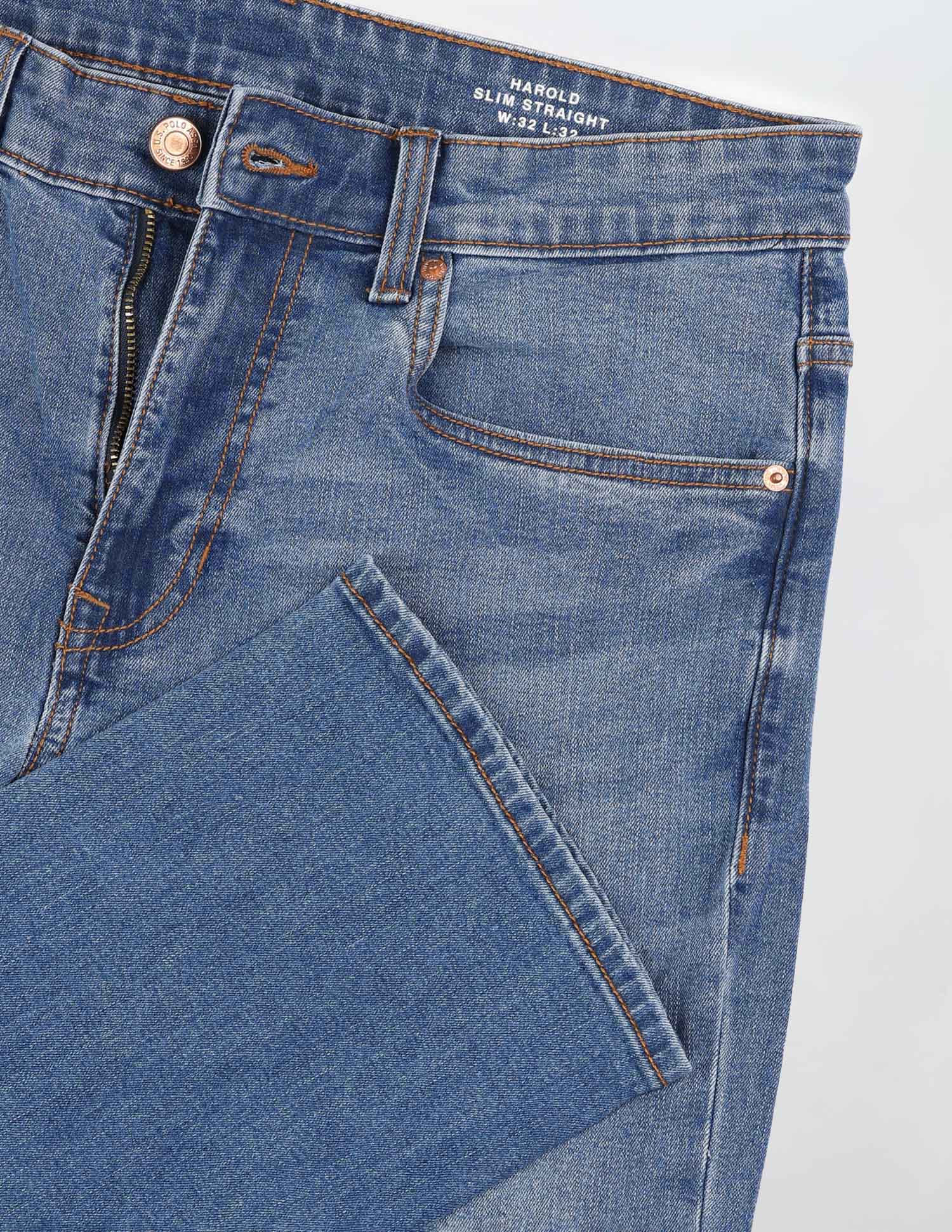 Harold Slim Straight Fit Blue Jeans Indigo - U.S. Polo Assn. India | Large