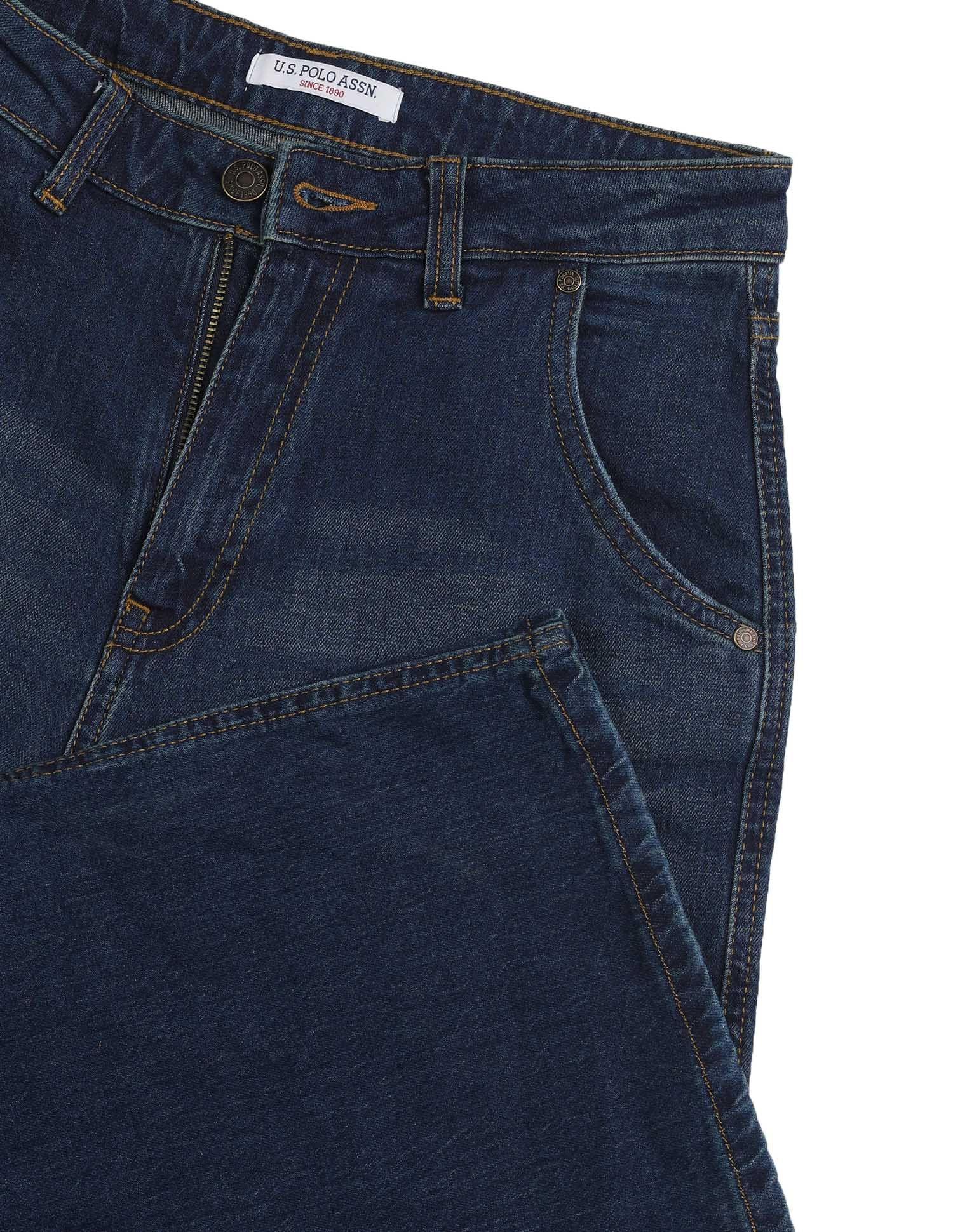 High Rise Baggy Fit Jeans Dark Blue - U.S. POLO ASSN. | Large