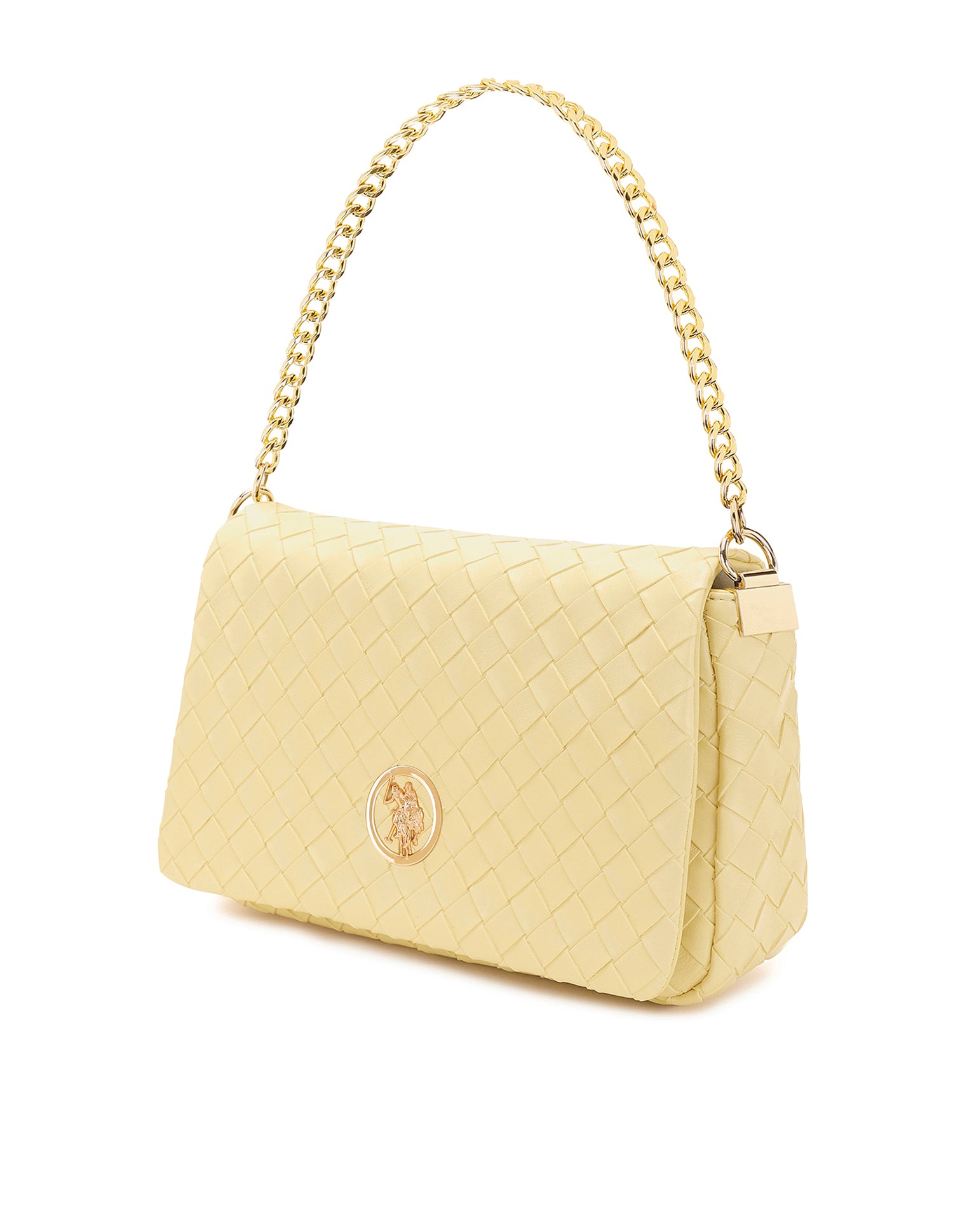 Women Angie Patterned Weave Crossbody Bag Yellow - U.S. POLO ASSN. | Large