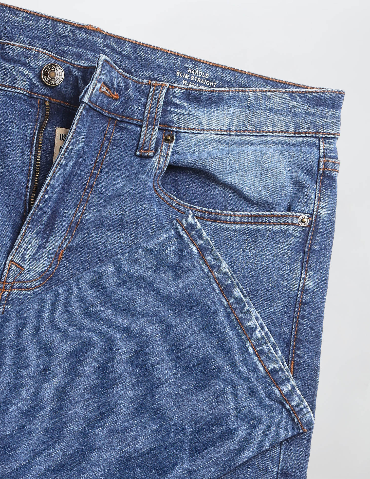 Harold Slim Straight Fit Blue Jeans Indigo - U.S. Polo Assn. India | Large