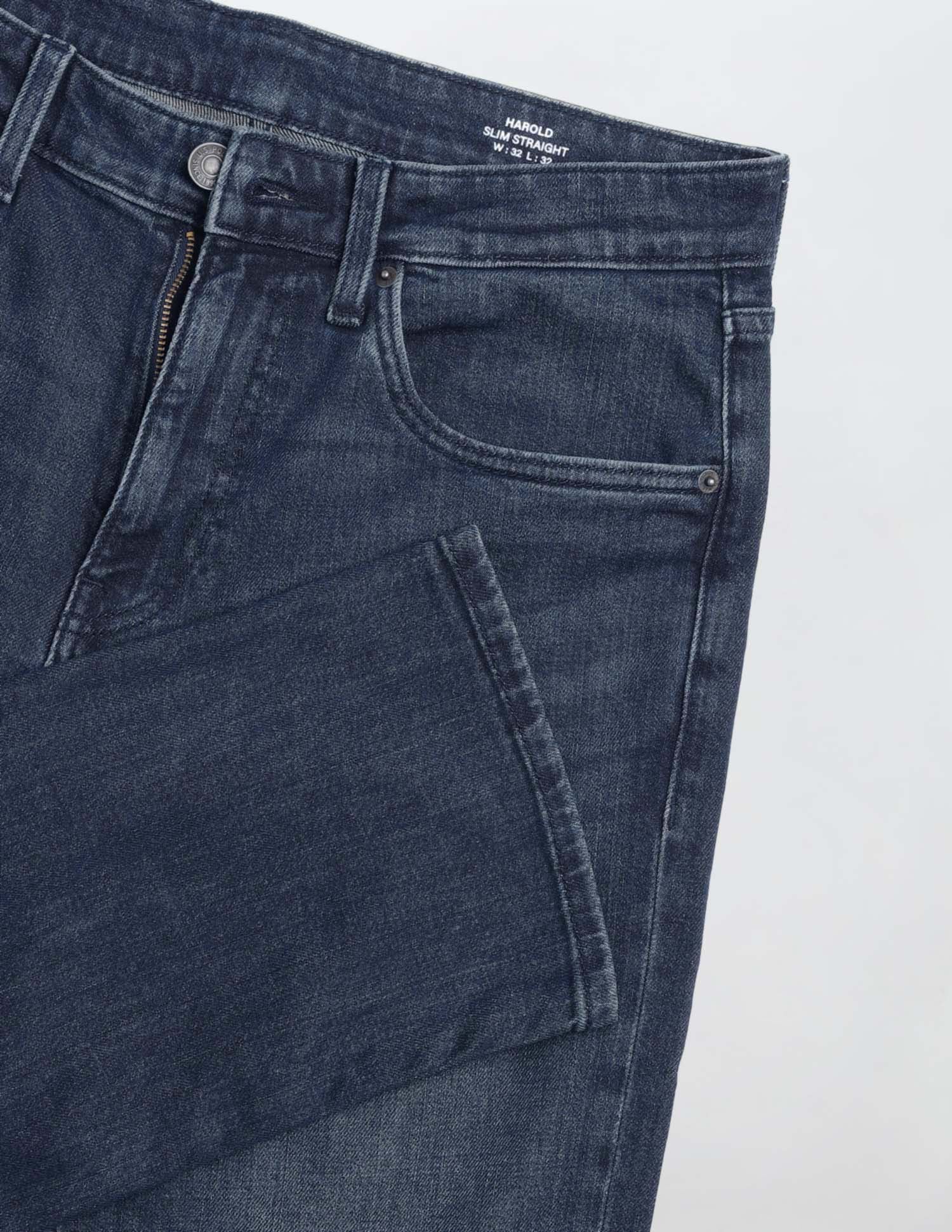 Harold Slim Straight Fit Blue Jeans Tinted Blue - U.S. Polo Assn. India | Large