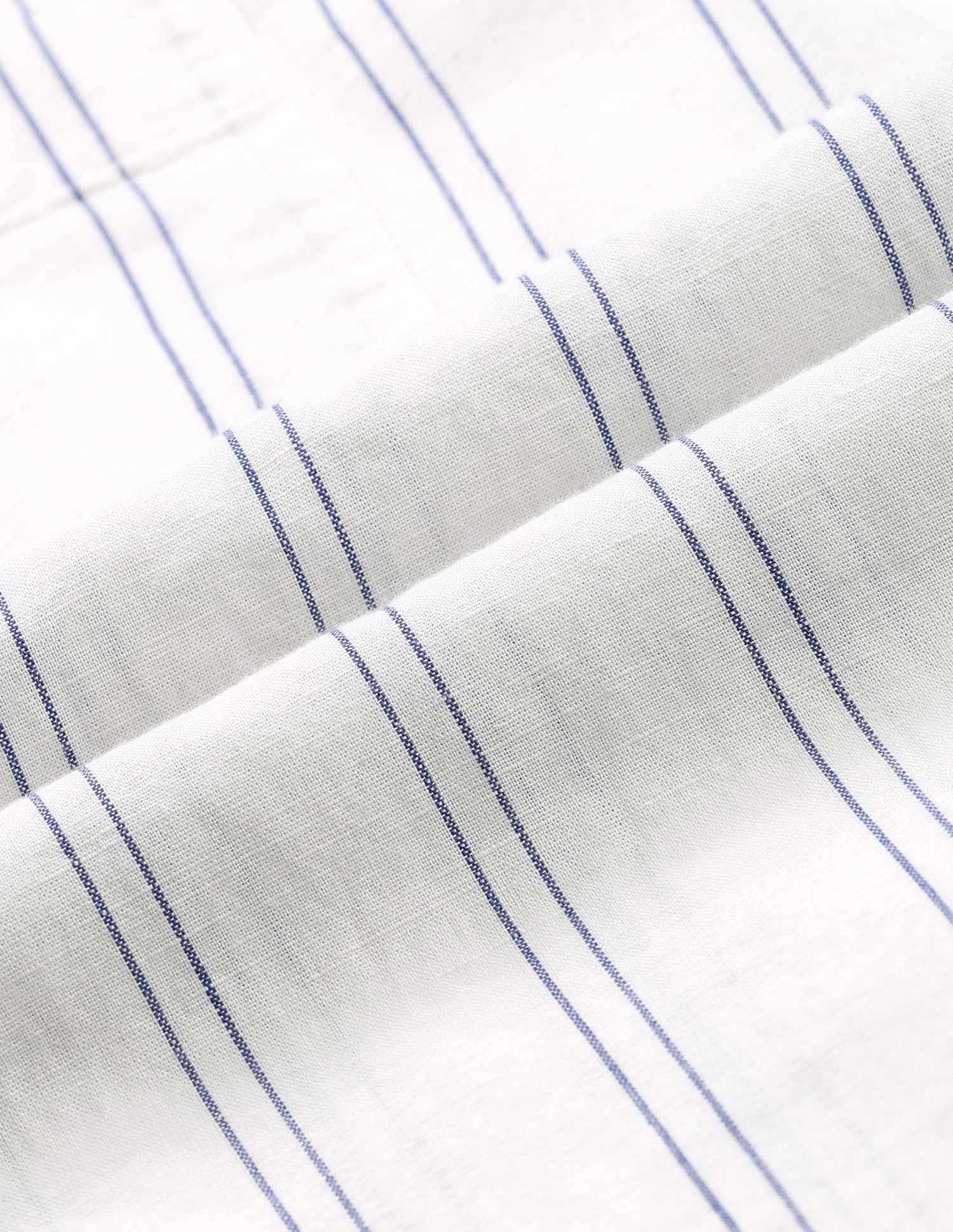 Vertical Striped Regular Fit Poplin Shirt White - U.S. Polo Assn. India | Large