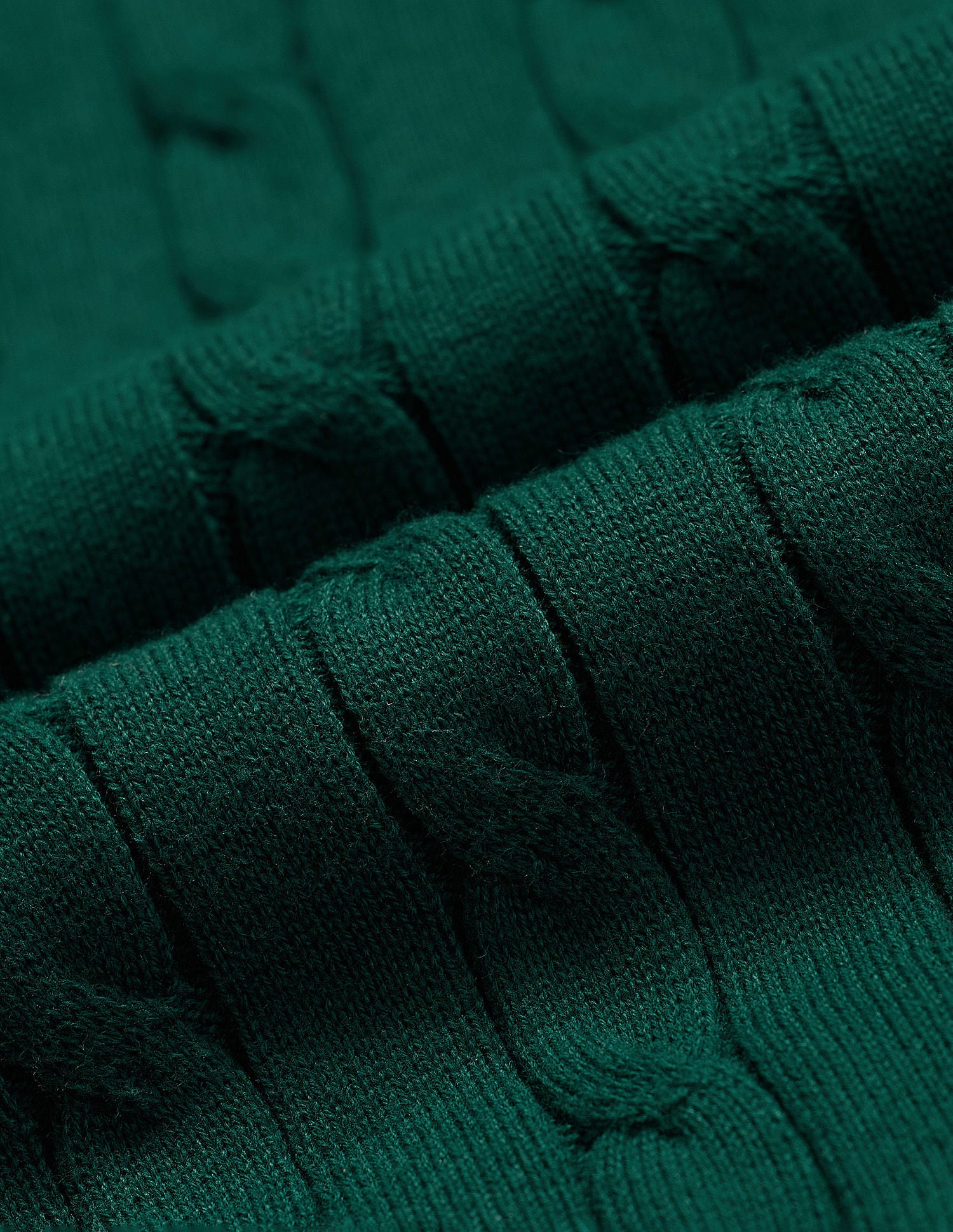 High Neck Cable Knit Sweater Green - U.S. Polo Assn. India | Large