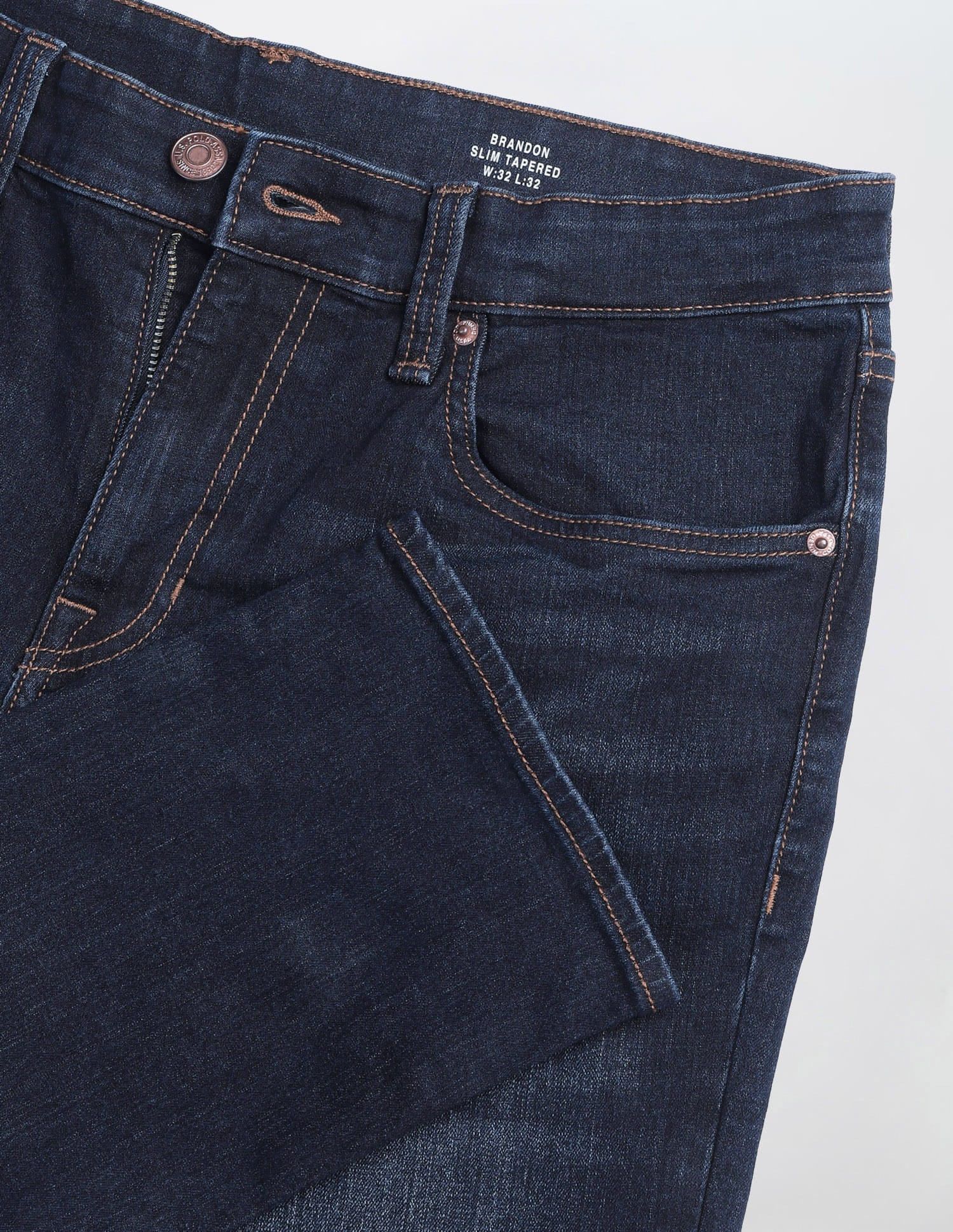 Solid Slim Tapered Fit Jeans Blue - U.S. Polo Assn. India | Large