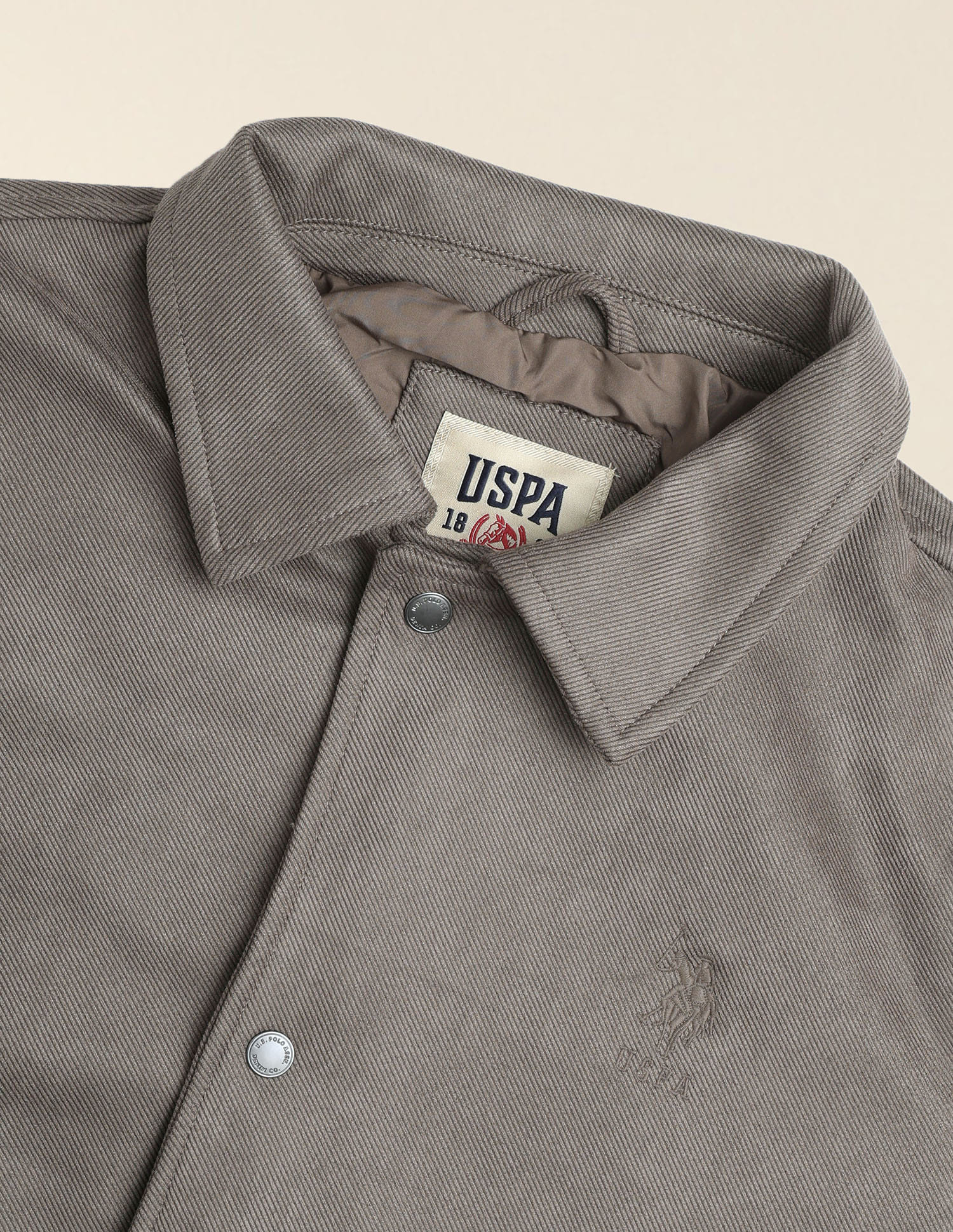 Solid Regular Fit Bomber Jacket Brown - U.S. Polo Assn. India | Large