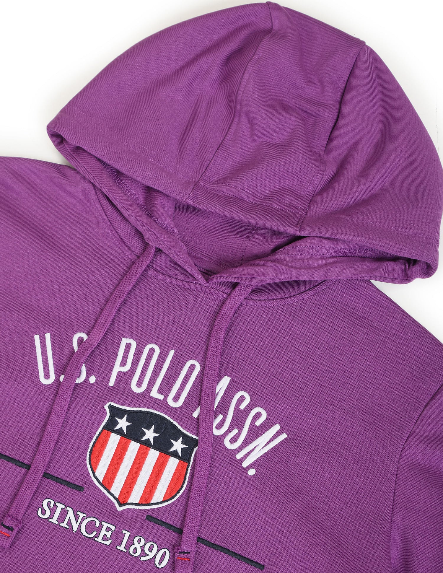 Brand Embroidered Hooded Sweatshirt Purple - U.S. POLO ASSN. | Large