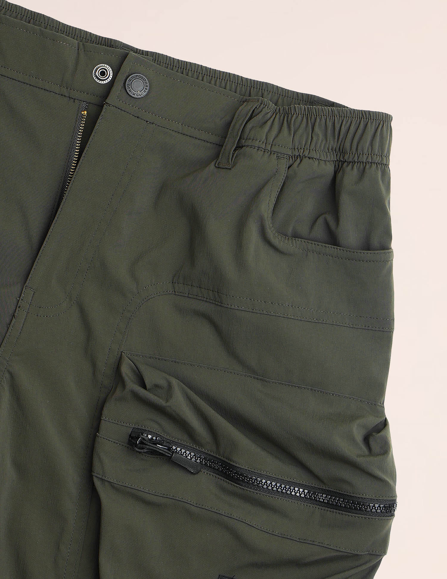 Regular Fit Solid Cargo Shorts Olive - U.S. Polo Assn. India | Large