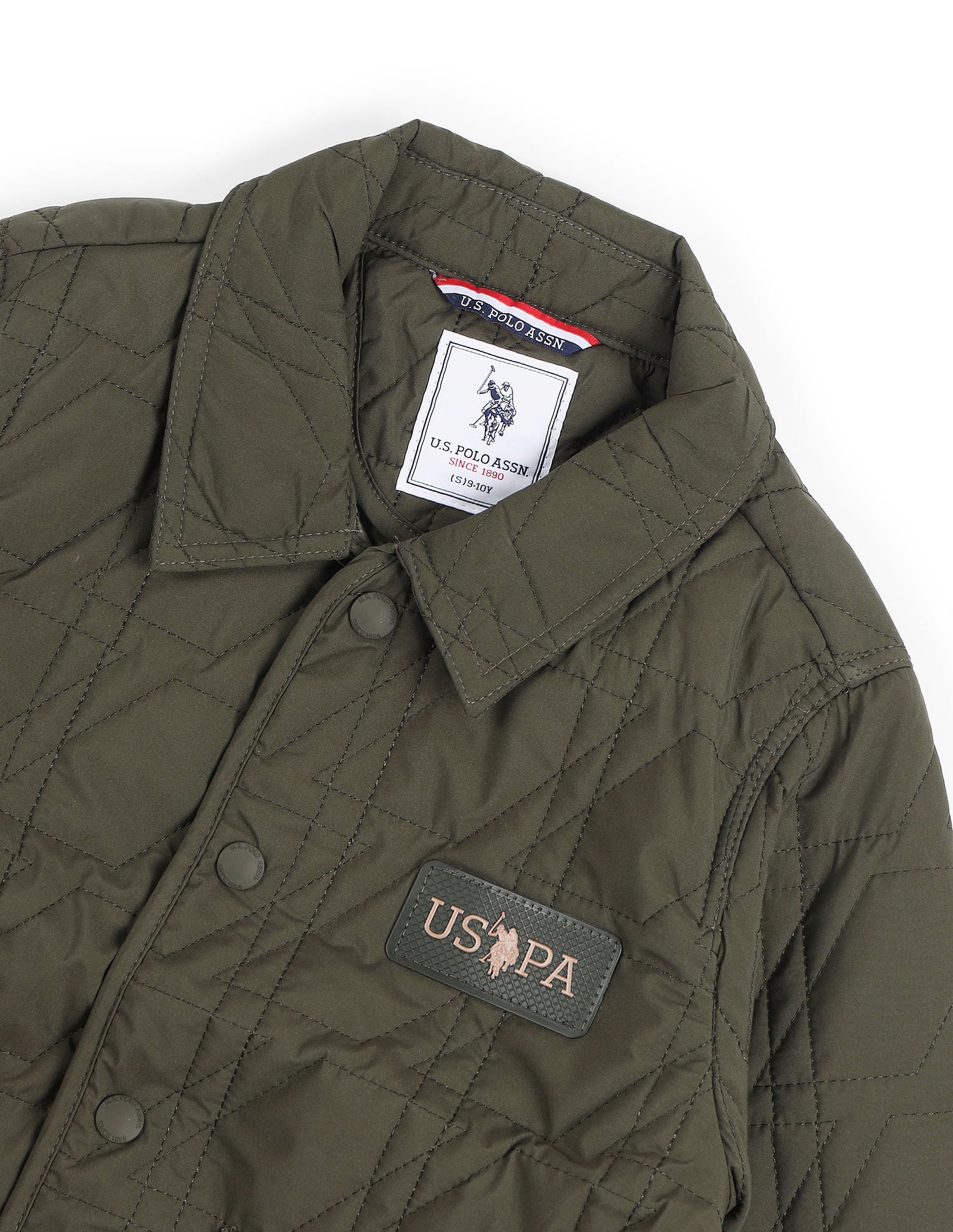 Boys Solid Spread Collar Jacket Kombu Green - U.S. POLO ASSN. | Large