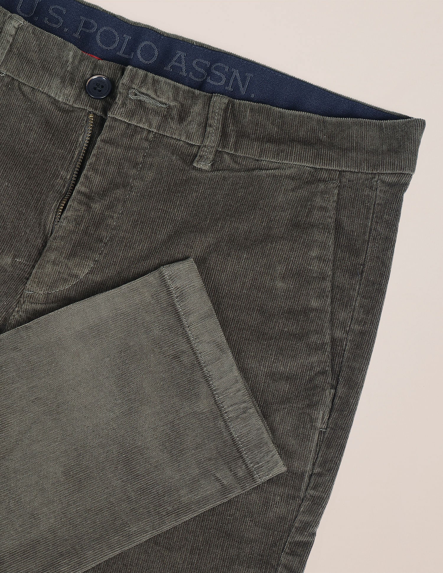 Cotton Stretch Corduroy Trousers Olive - U.S. POLO ASSN. | Large