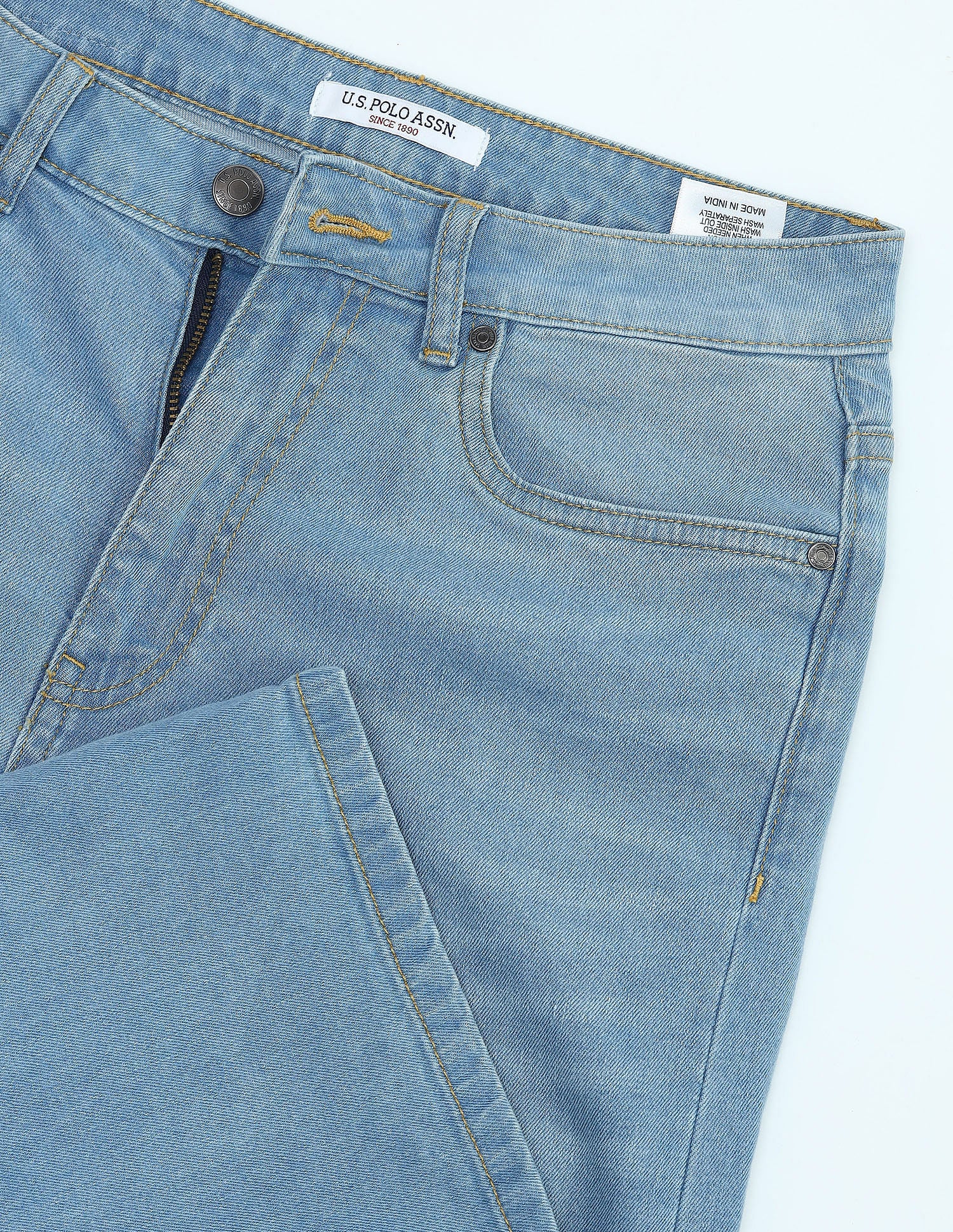 High Rise Wide Leg Jeans Blue - U.S. POLO ASSN. | Large