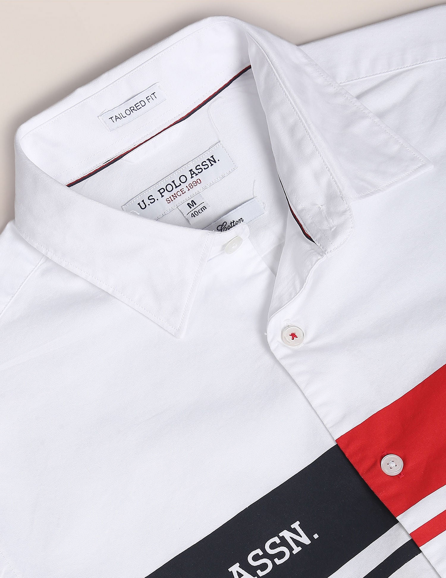 Dyed Stripe Solid Shirt White - U.S. Polo Assn. India | Large