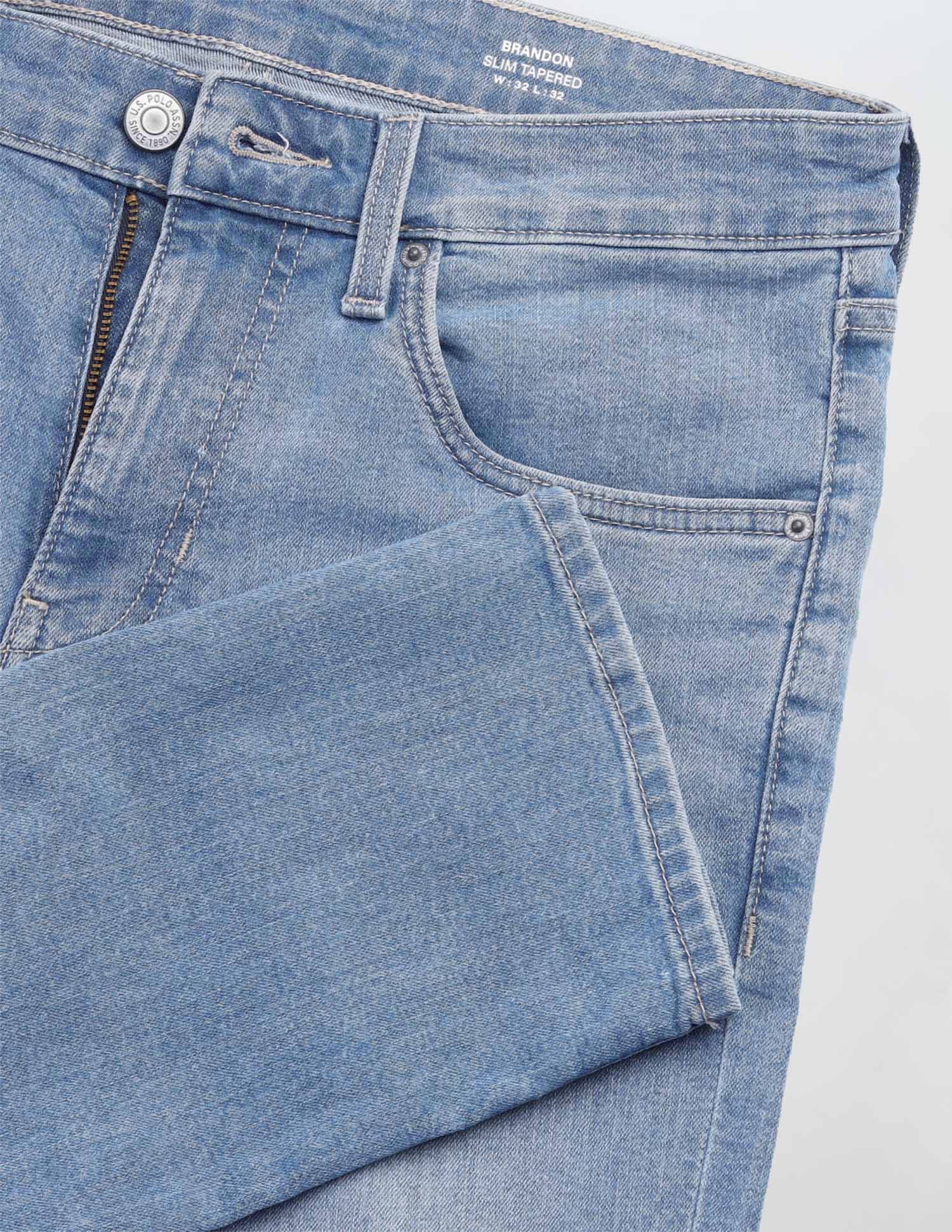 Brandon Slim Tapered Fit Blue Jeans Blue - U.S. POLO ASSN. | Large