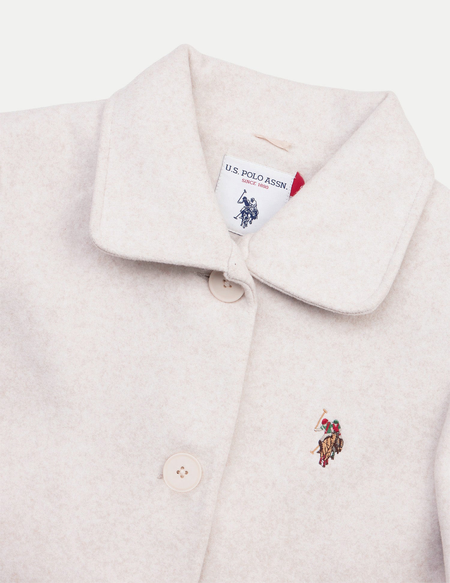 Longline Relaxed Fit Coat Jacket Beige - U.S. Polo Assn. India | Large