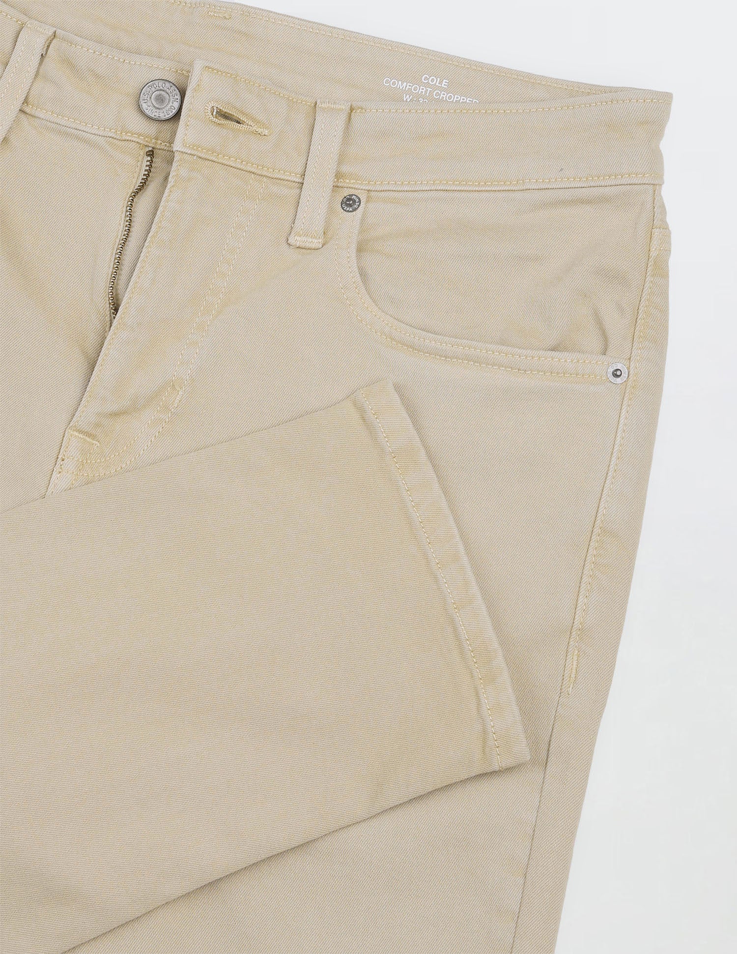Cole Comfort Cropped Fit Beige Jeans Beige - U.S. Polo Assn. India | Large