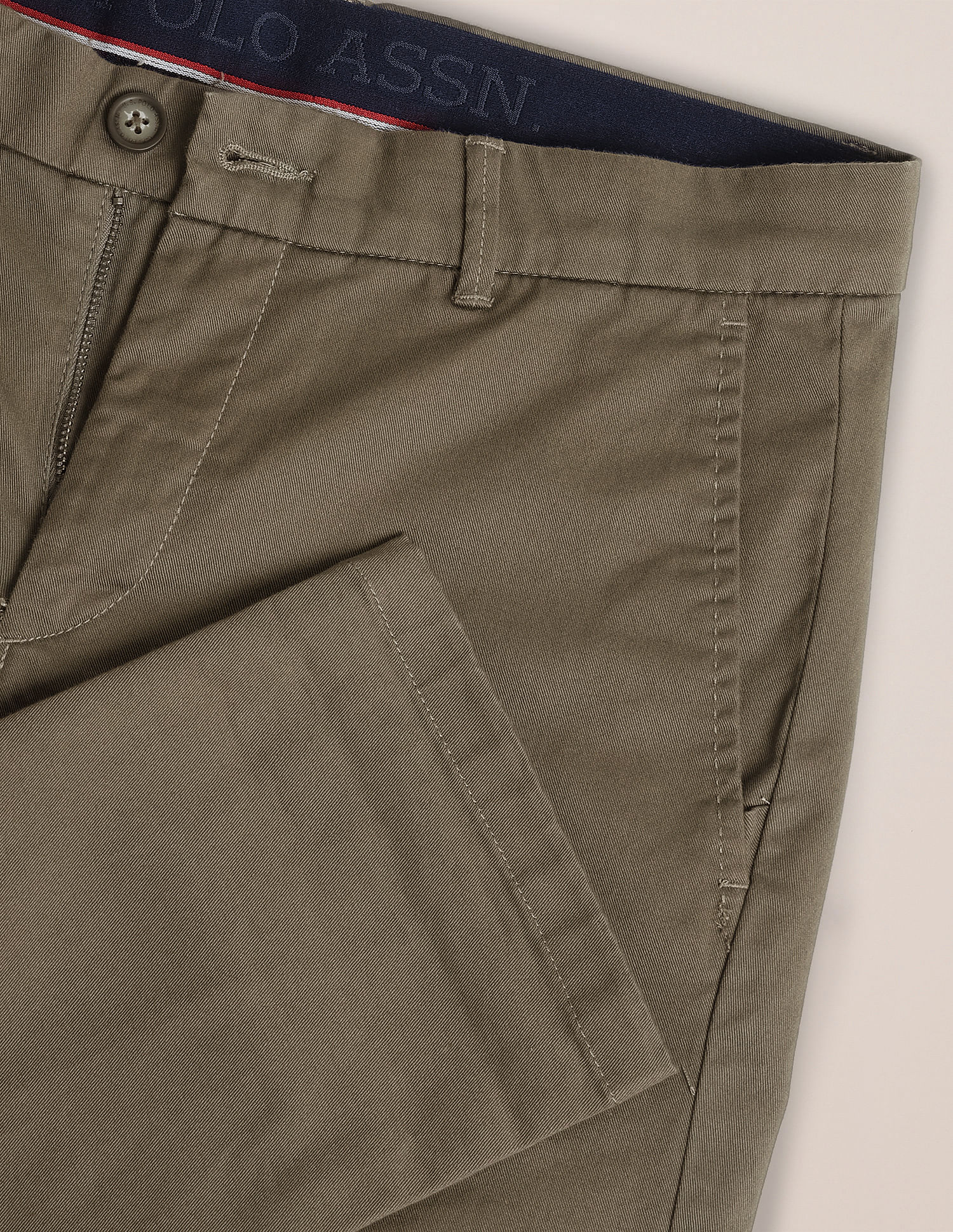 Denver Slim Fit Solid Trousers Green - U.S. POLO ASSN. | Large