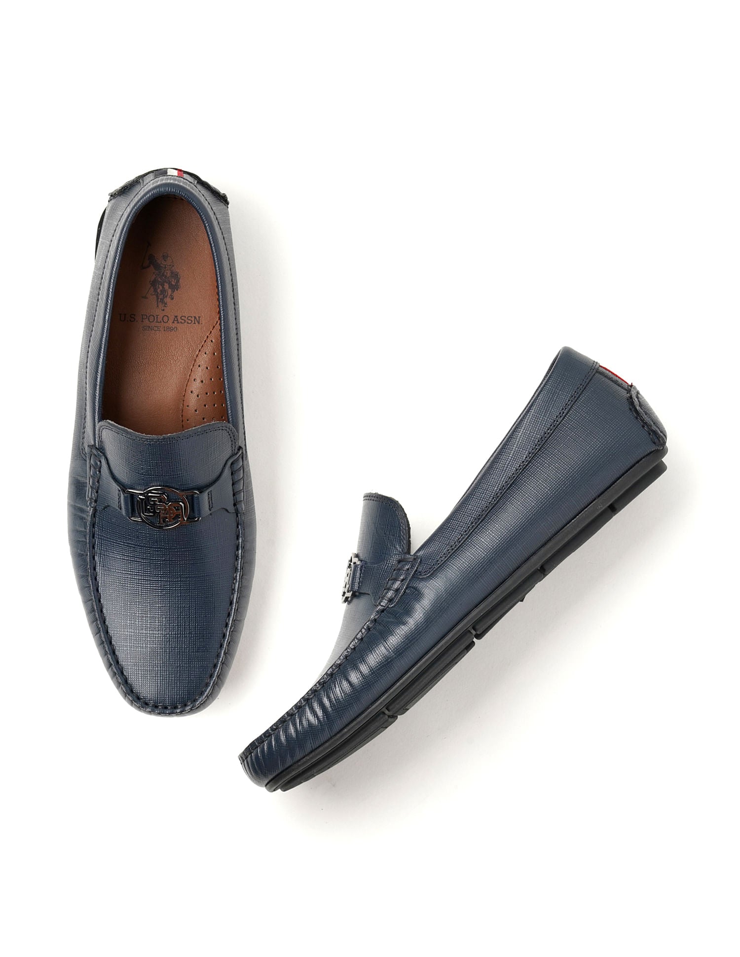 Metallic Logo Solid Xian 4.0 Loafers Navy - U.S. POLO ASSN. | Large