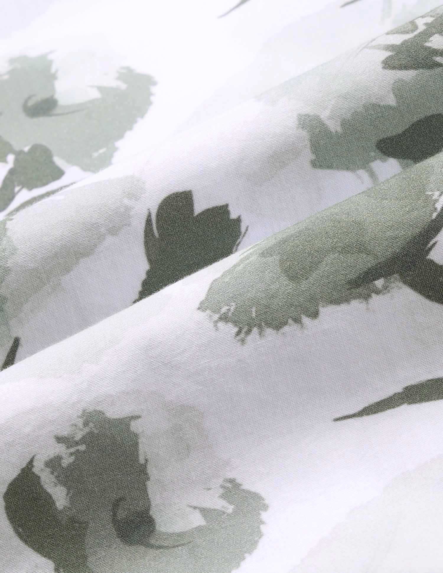 Floral Printed Poplin Shirt Grey - U.S. POLO ASSN. | Large