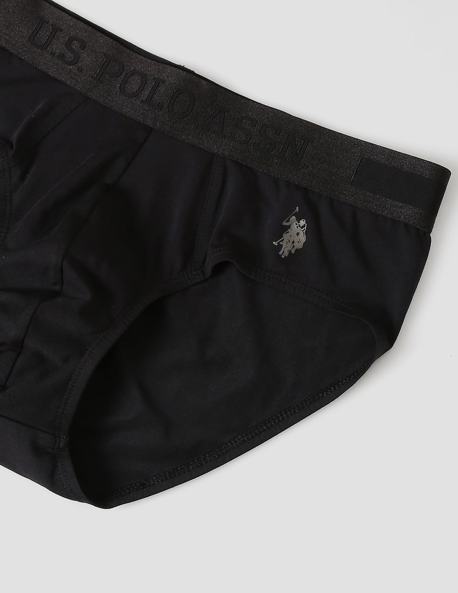 Mid Rise Solid PB001 Premium Briefs - Pack Of 1 Black - U.S. POLO ASSN. | Large