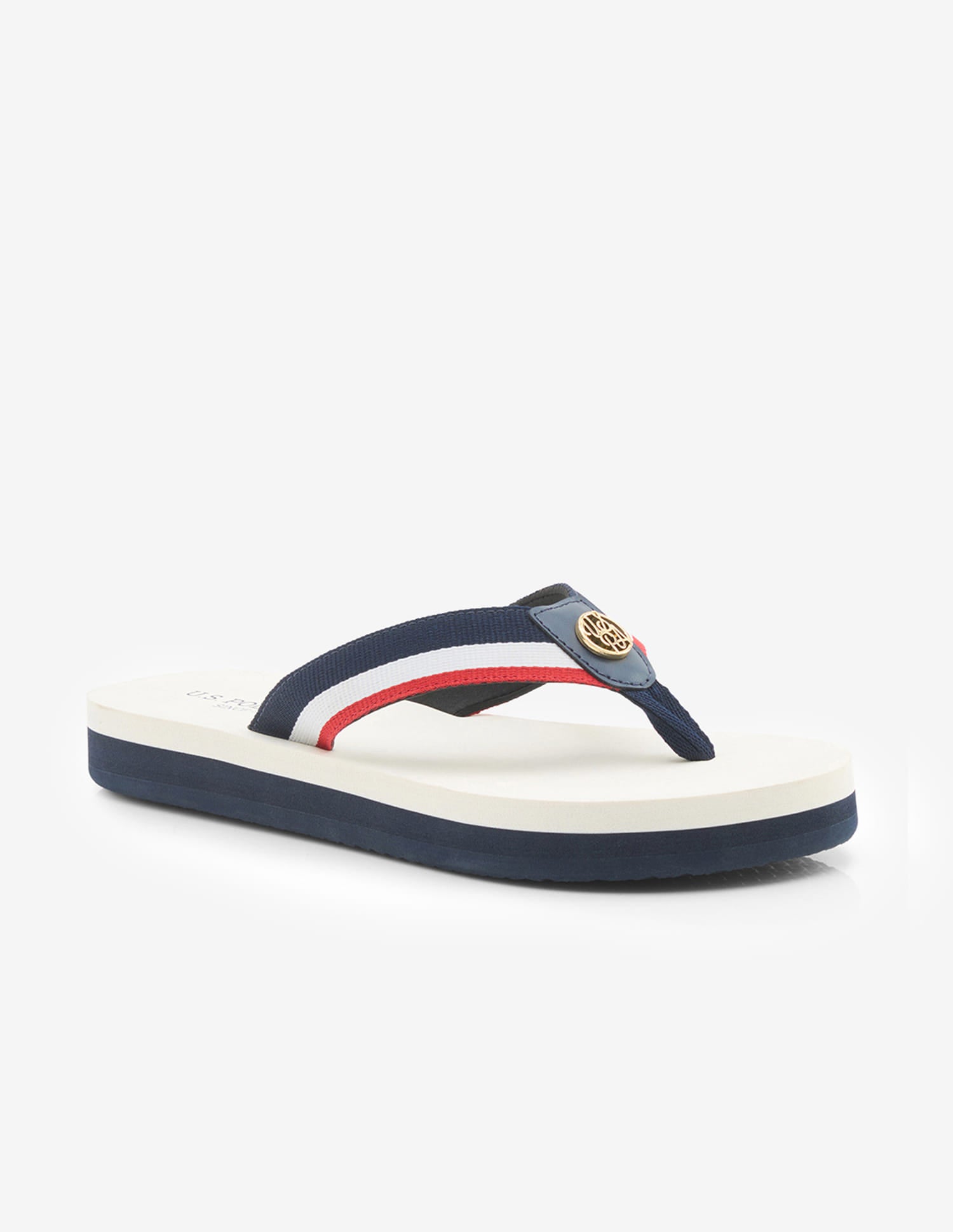 Miyabi Striped Flip Flops White - U.S. Polo Assn. India | Large