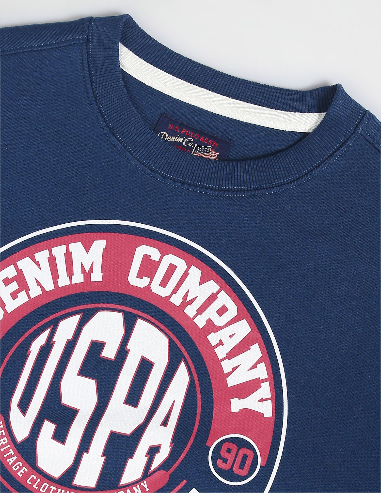 Circular Logo Cotton Sweatshirt Dark Blue - U.S. Polo Assn. India | Large