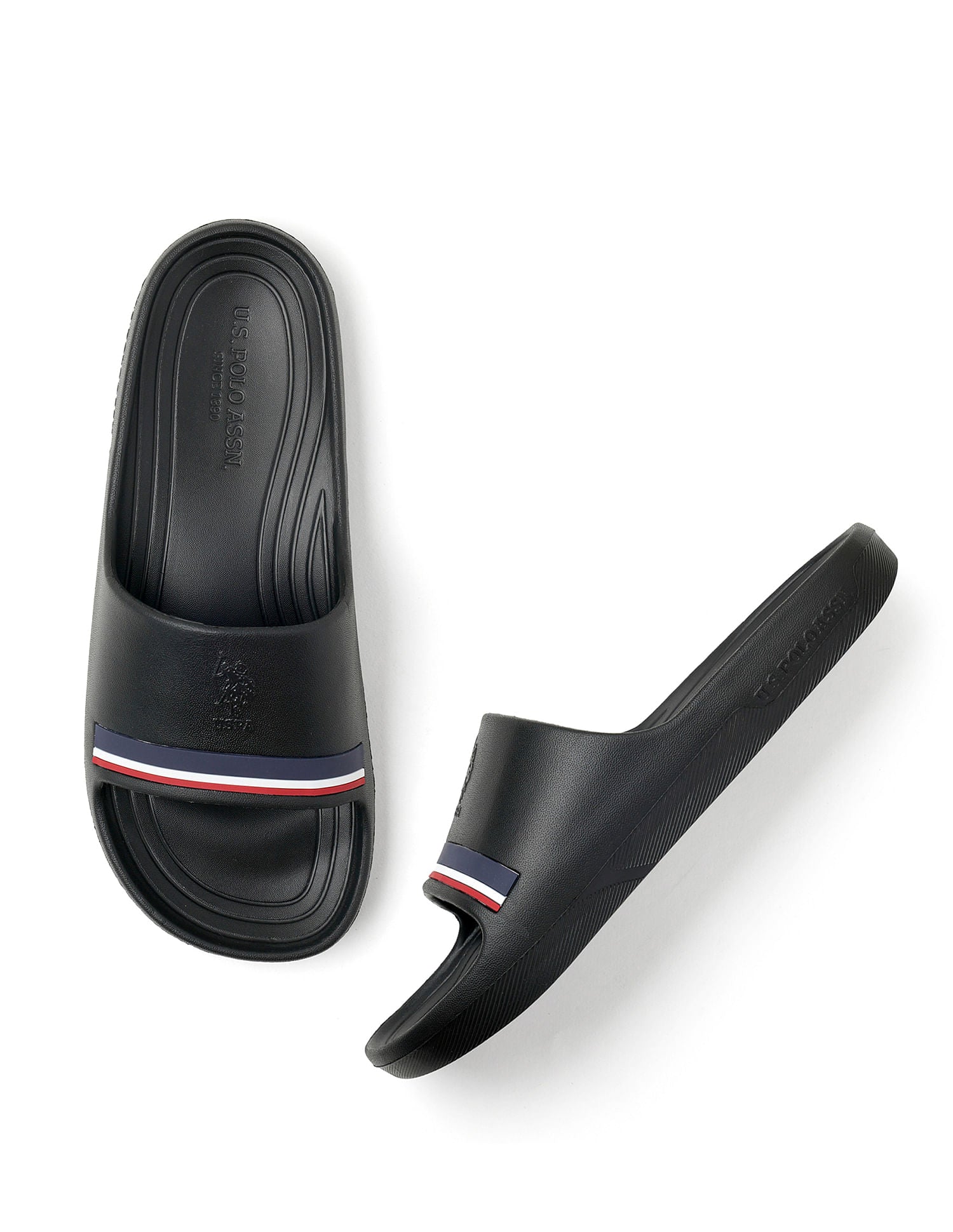 Men Easton 2.0 Black Foam Walk Sliders Black - U.S. POLO ASSN. | Large