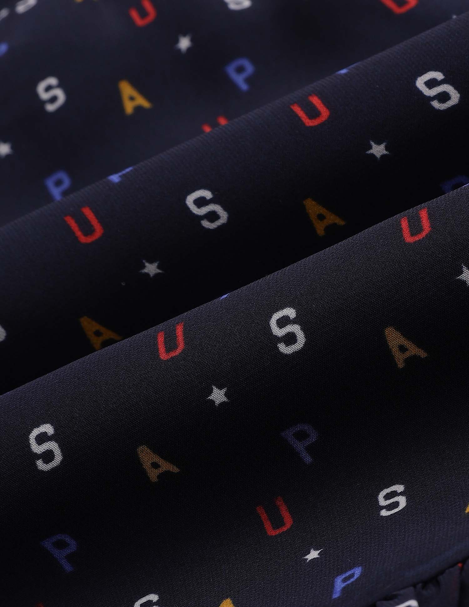 All Over Brand Print Long Sleeve A-Line Dress Navy - U.S. POLO ASSN. | Large