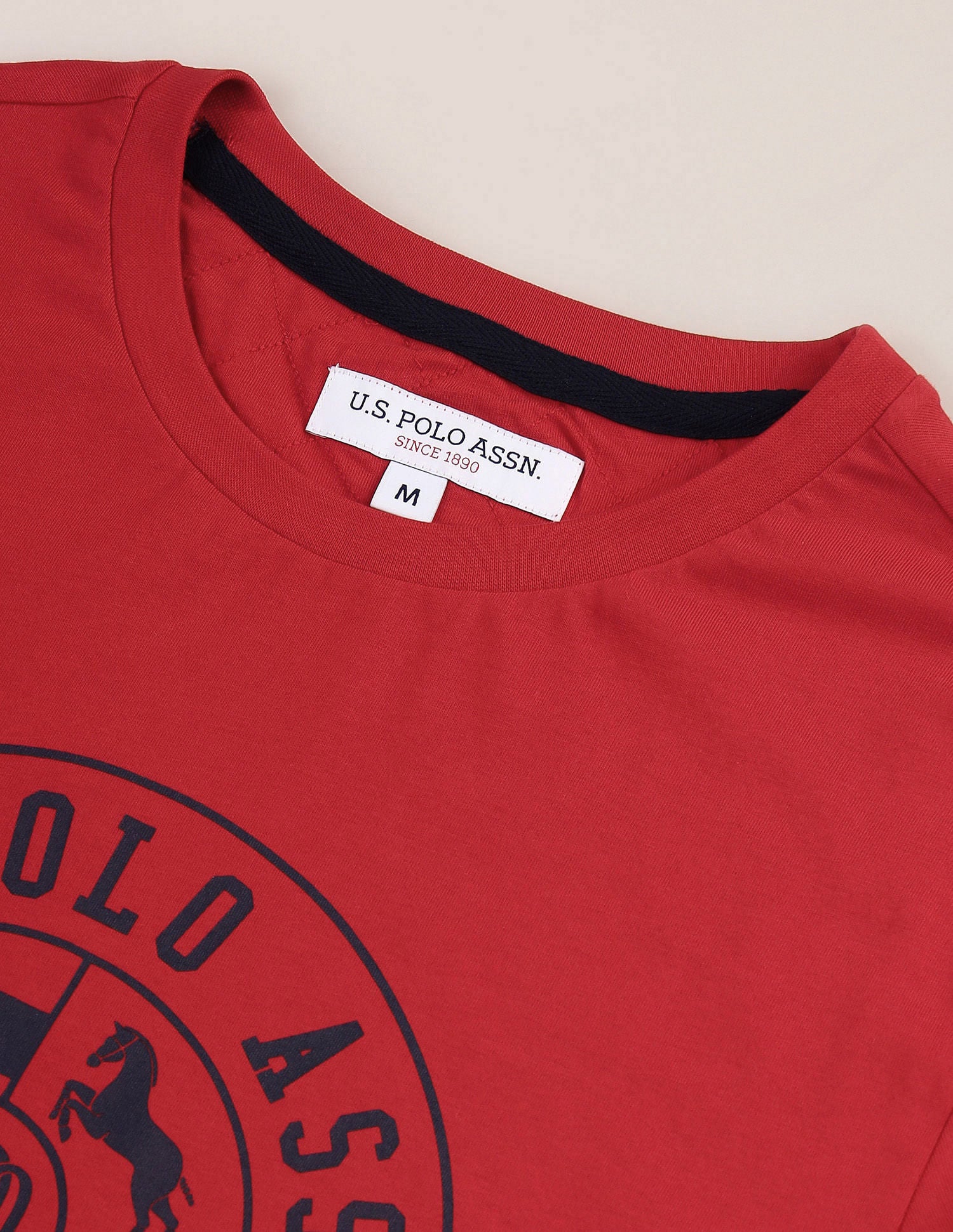 Brand Print Slim Fit T-Shirt Red - U.S. Polo Assn. India | Large