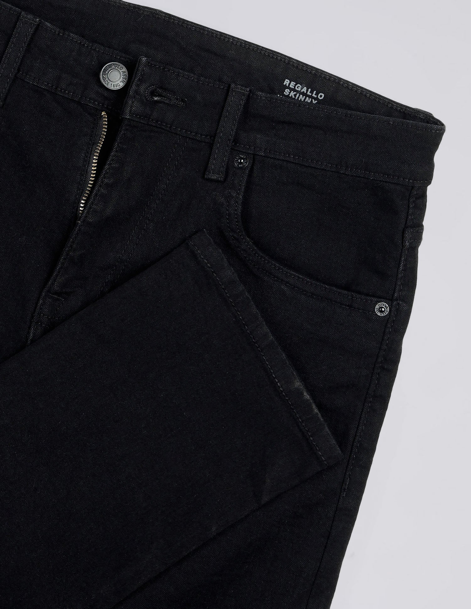 Regallo Skinny Fit Black Jeans Black - U.S. Polo Assn. India | Large