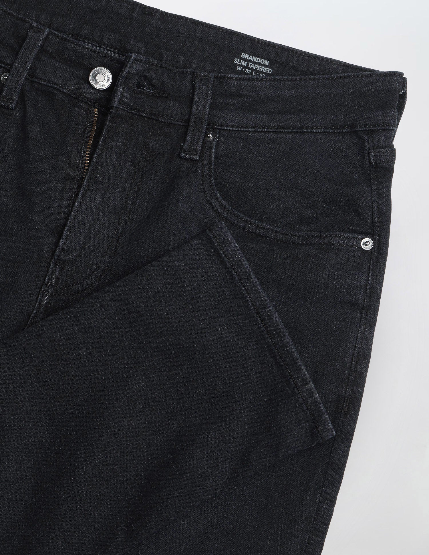 Brandon Slim Tapered Fit Black Jeans Black - U.S. Polo Assn. India | Large