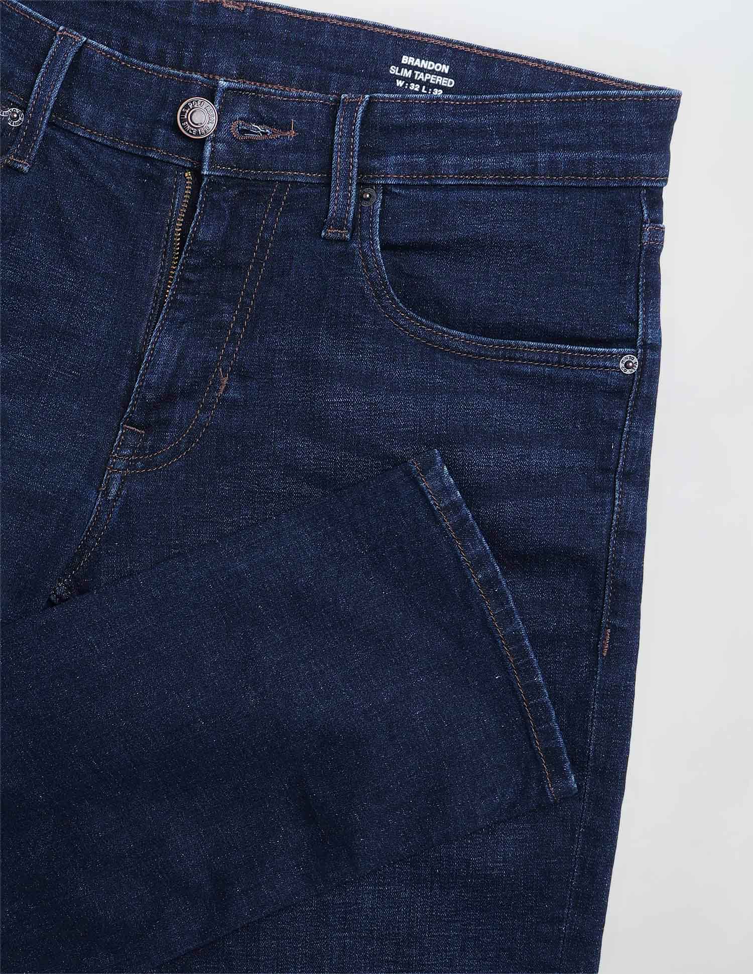 Brandon Slim Tapered Fit Whiskered Jeans Dark Wash - U.S. POLO ASSN. | Large