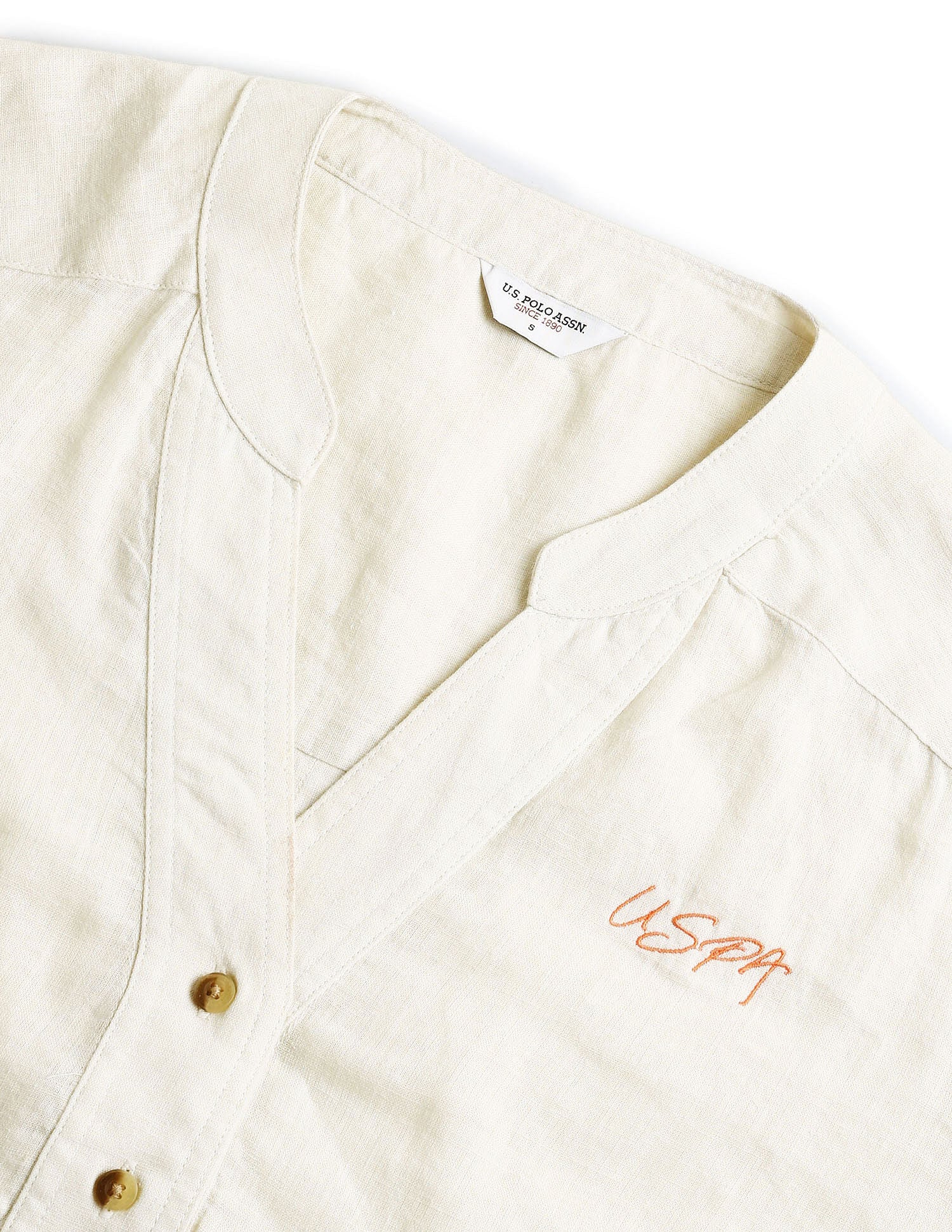 Solid Linen Tunic Top Off White - U.S. POLO ASSN. | Large